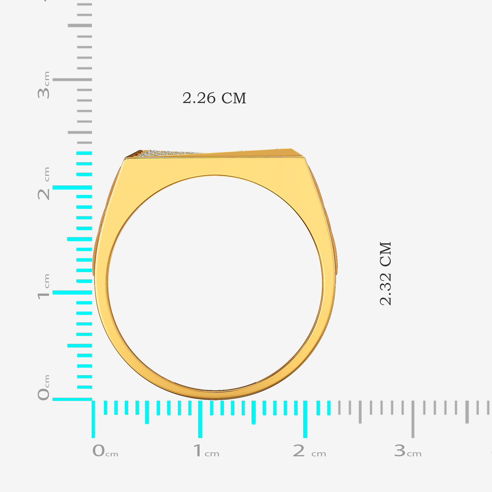 Luxe Square Gold Mens Ring alternate view 3
