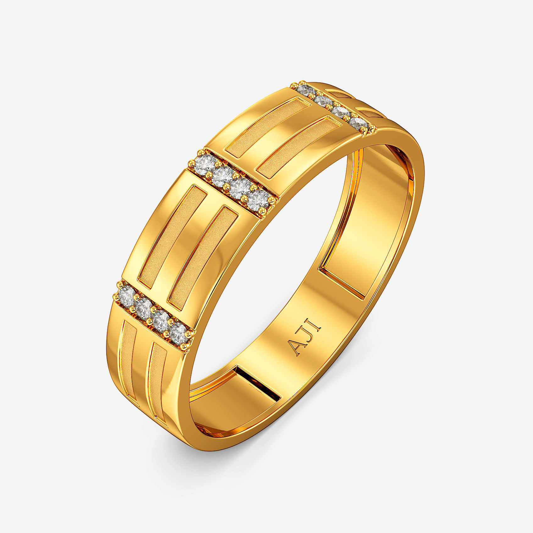 Line Luxe Gold Mens Ring