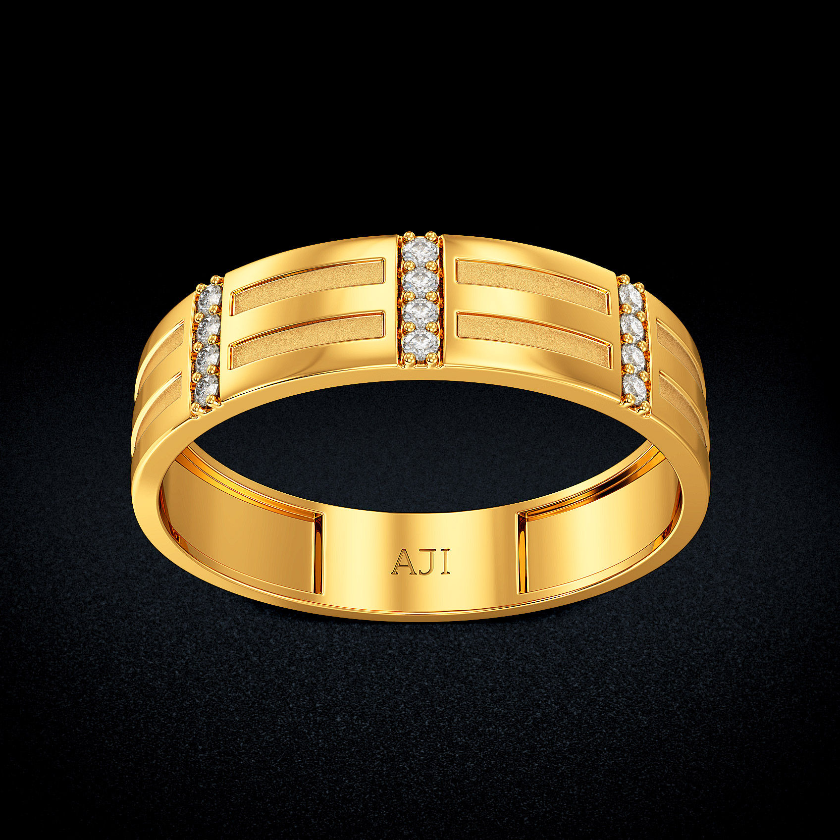 Line Luxe Gold Mens Ring image