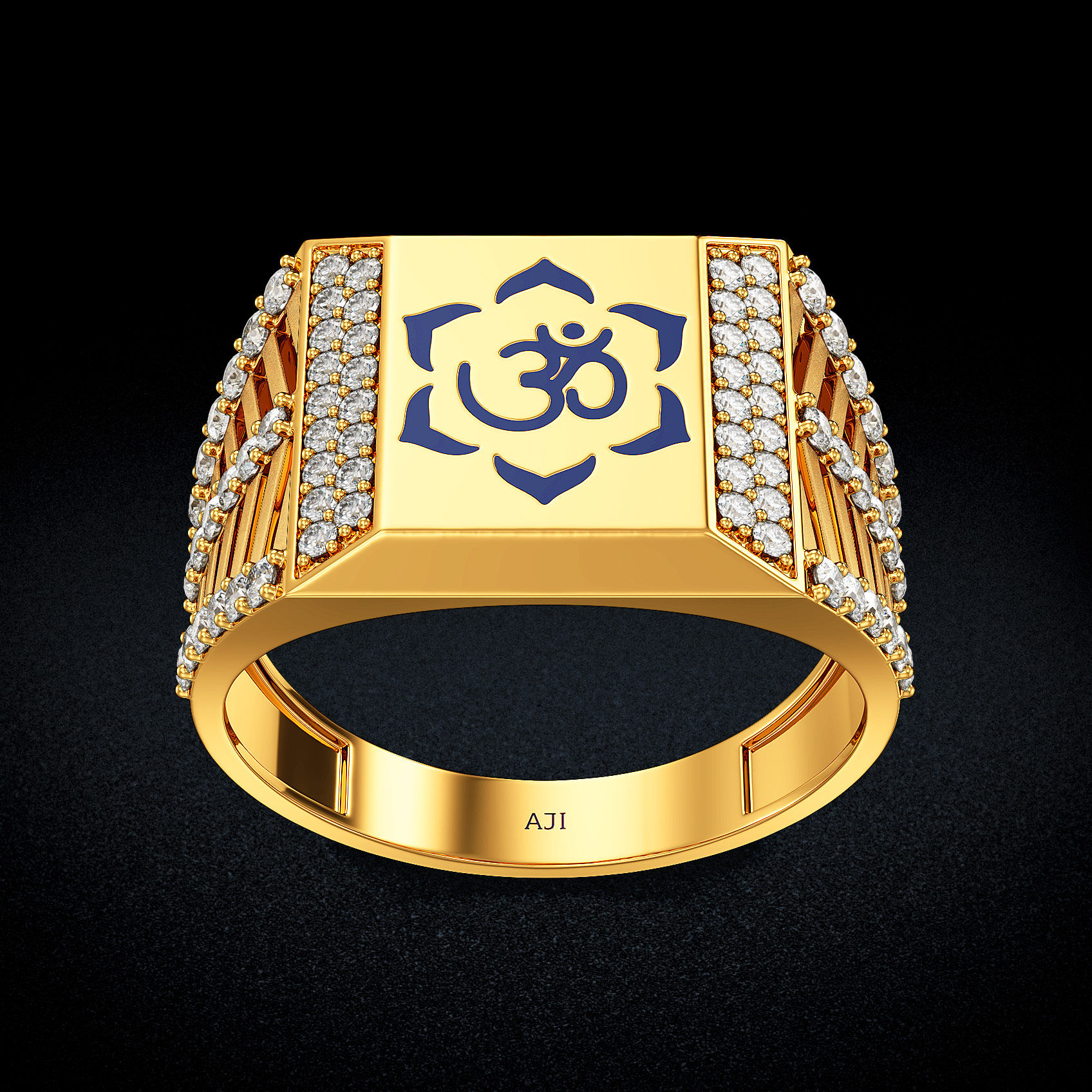 Eternal Om Gold Mens Ring image