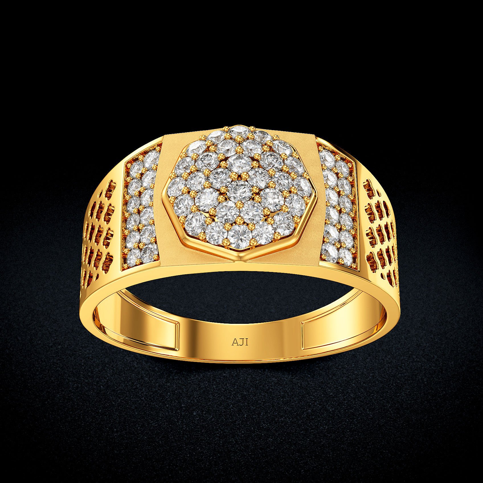 Radiant Octa Gold Mens Ring image