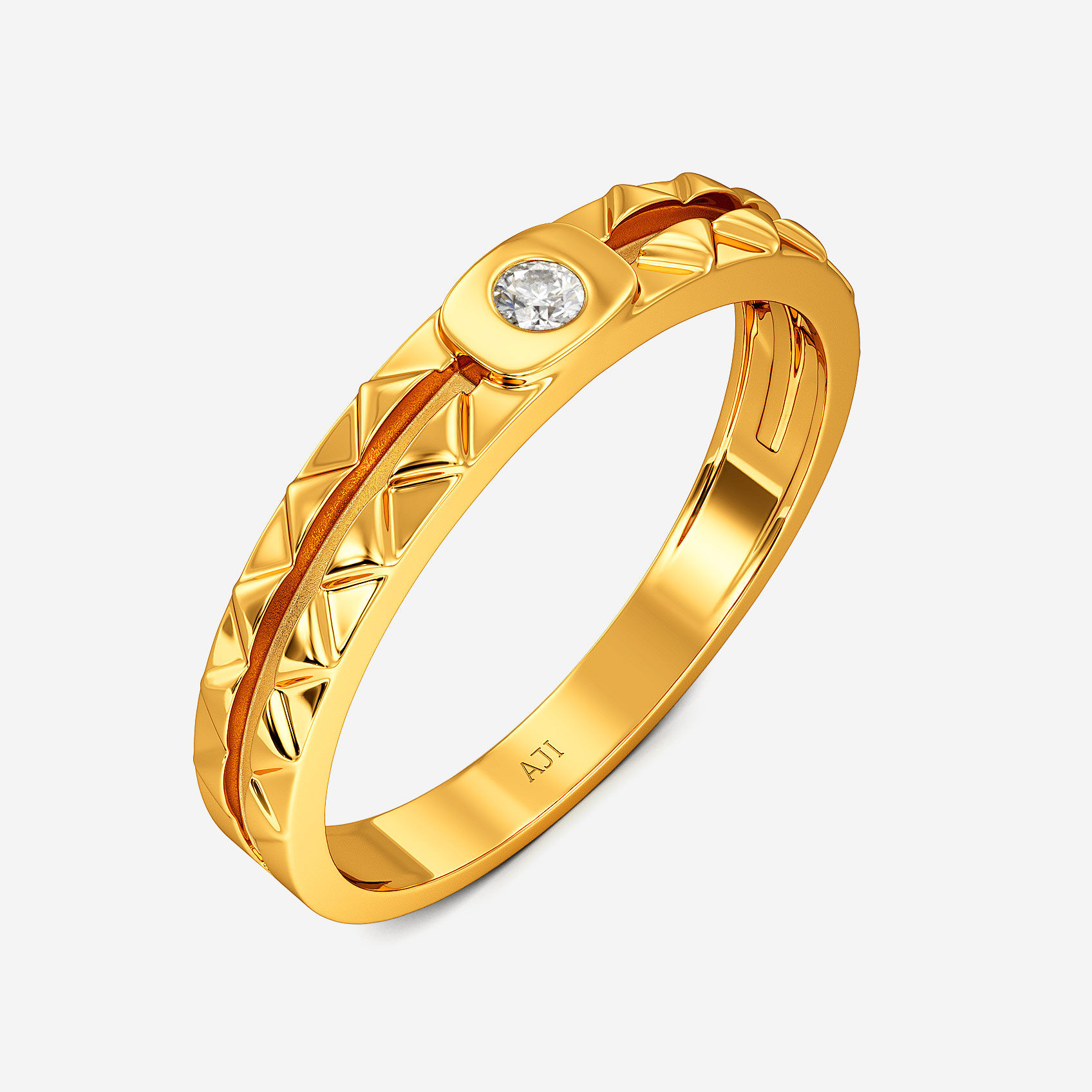Geo Crest Gold Womens Ring