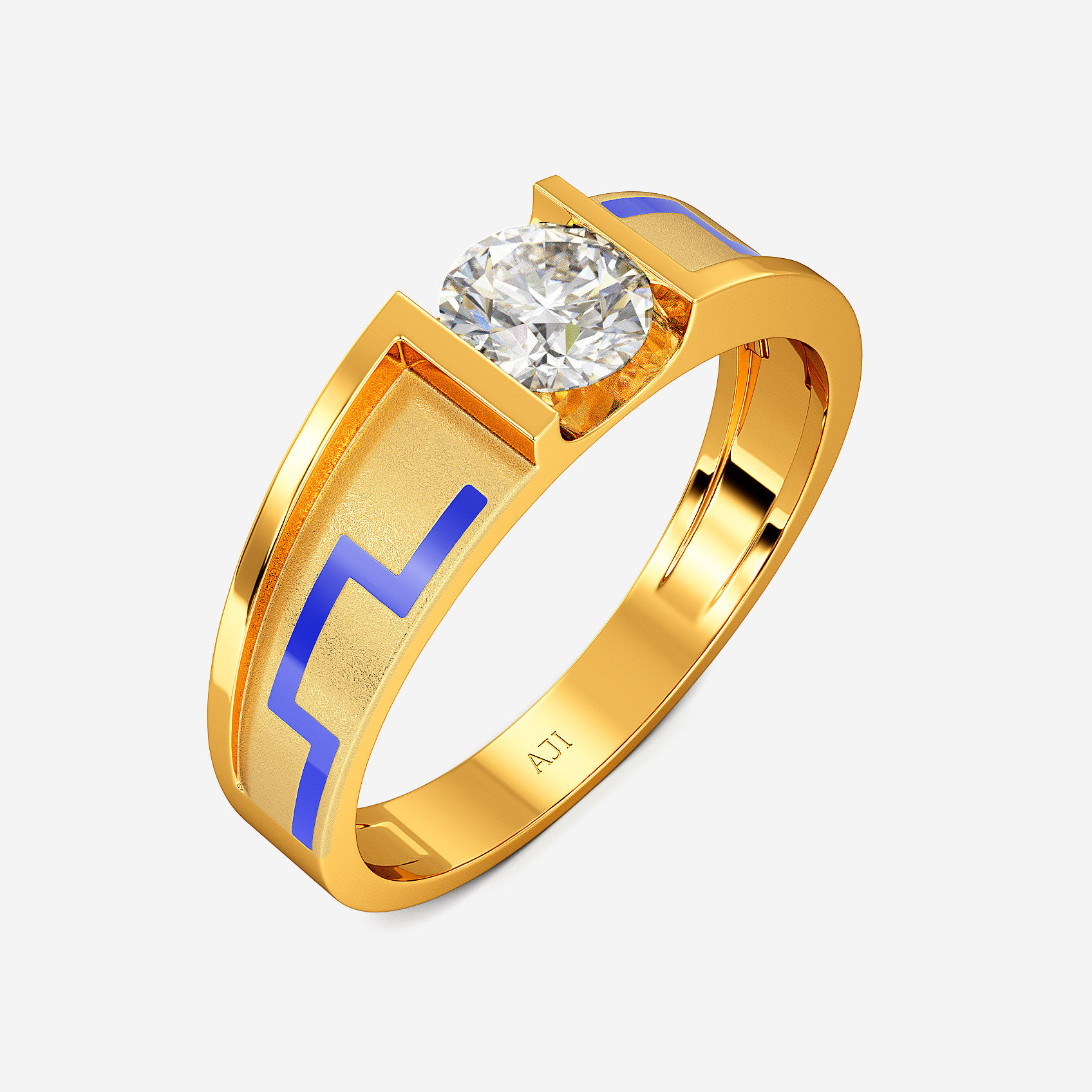 Azure Geo Gold Mens Ring