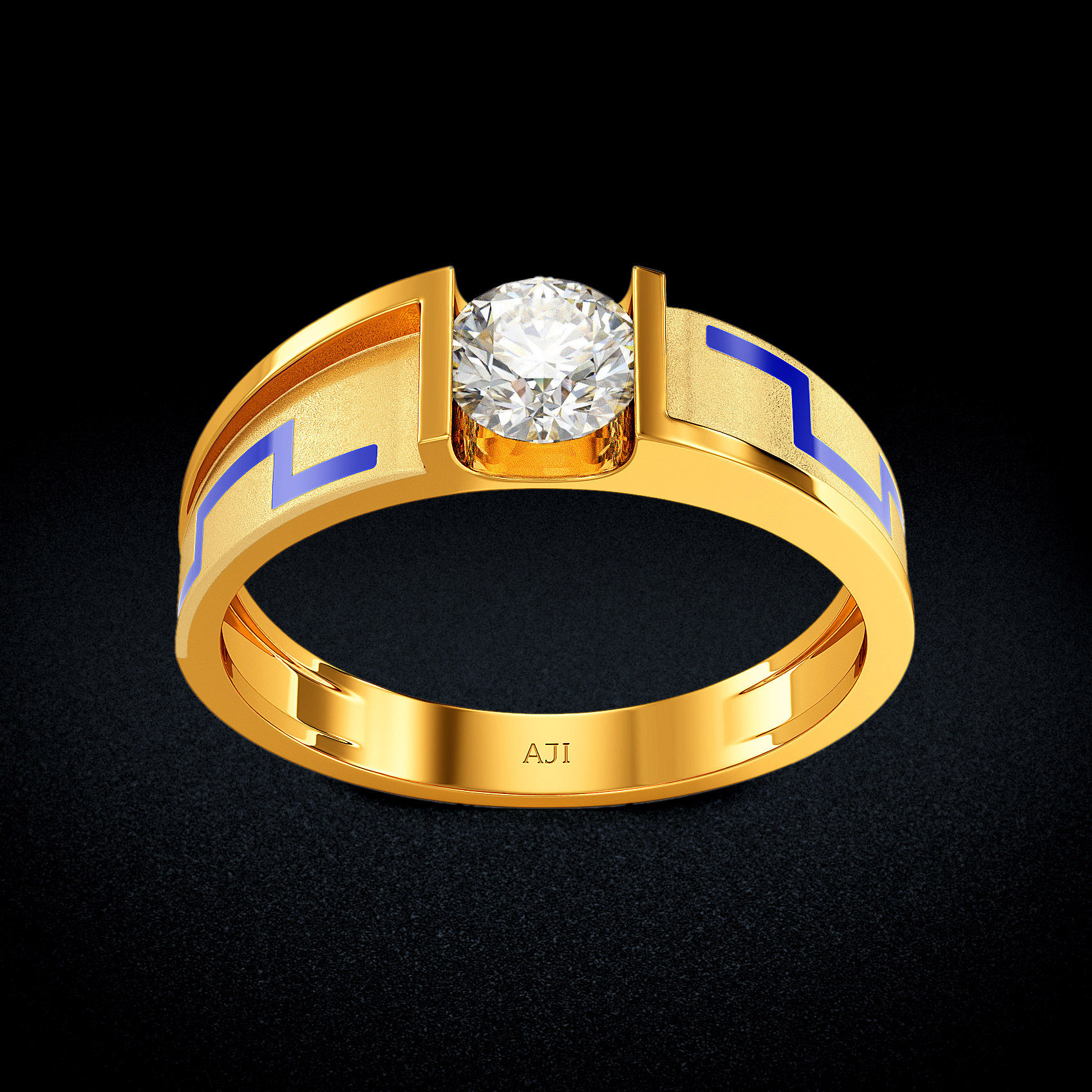 Azure Geo Gold Mens Ring image