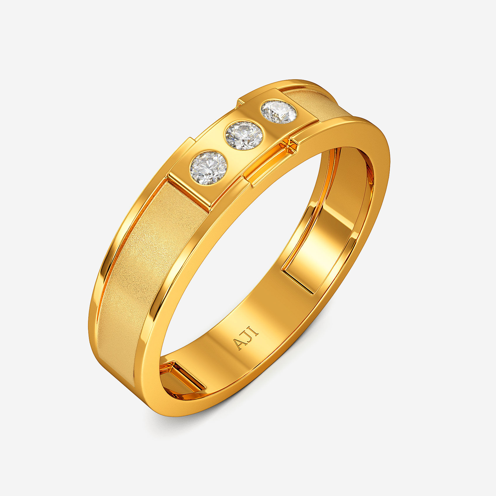 Tri Spark Gold Womens Ring