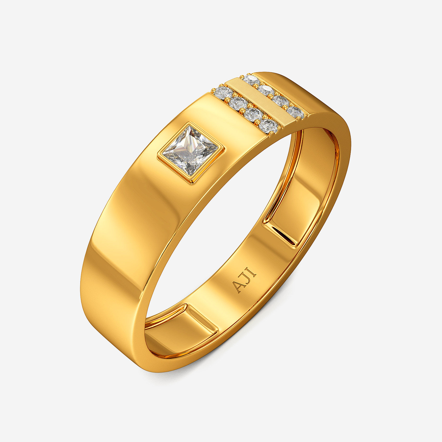 Everlasting Spark Gold Mens Ring
