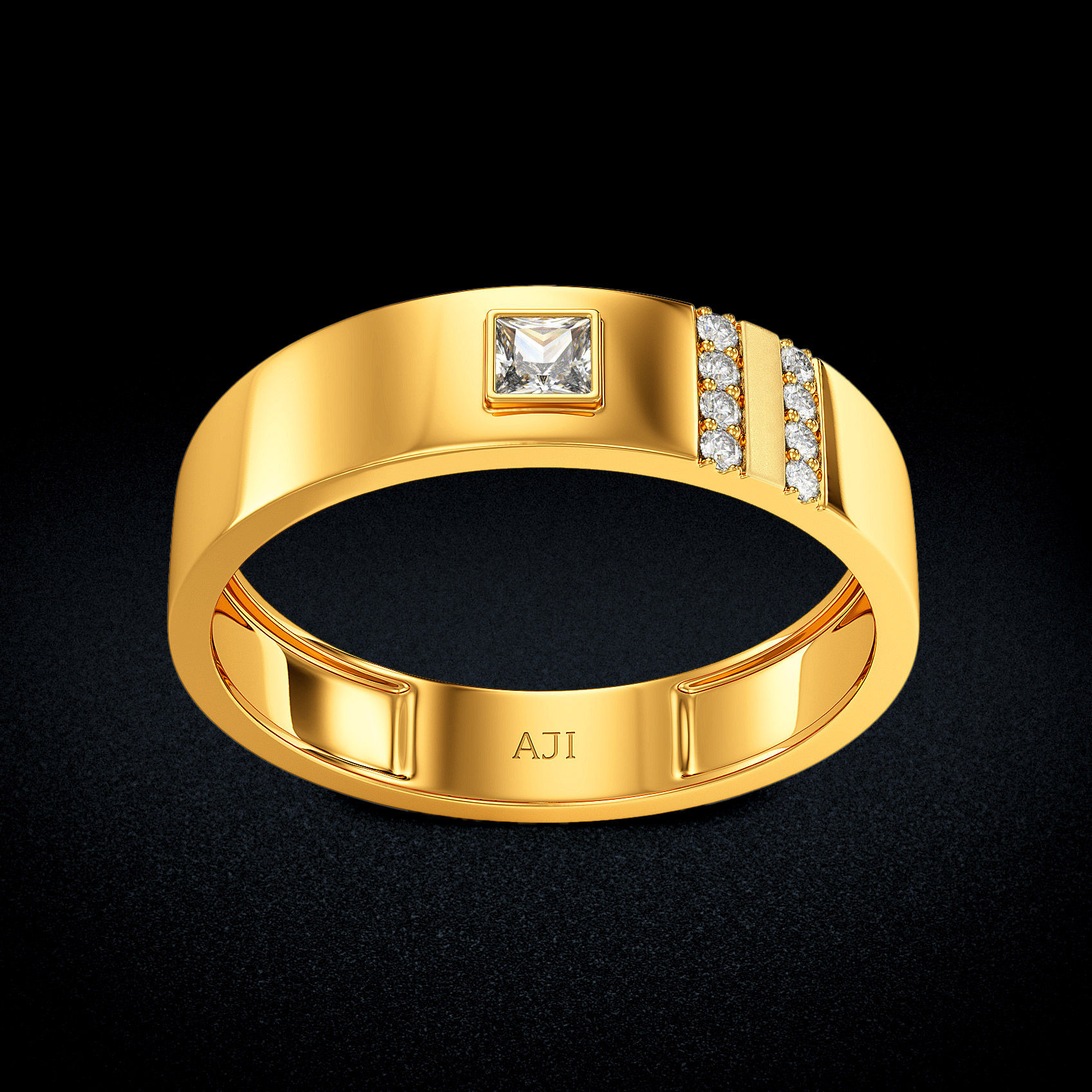 Everlasting Spark Gold Mens Ring image