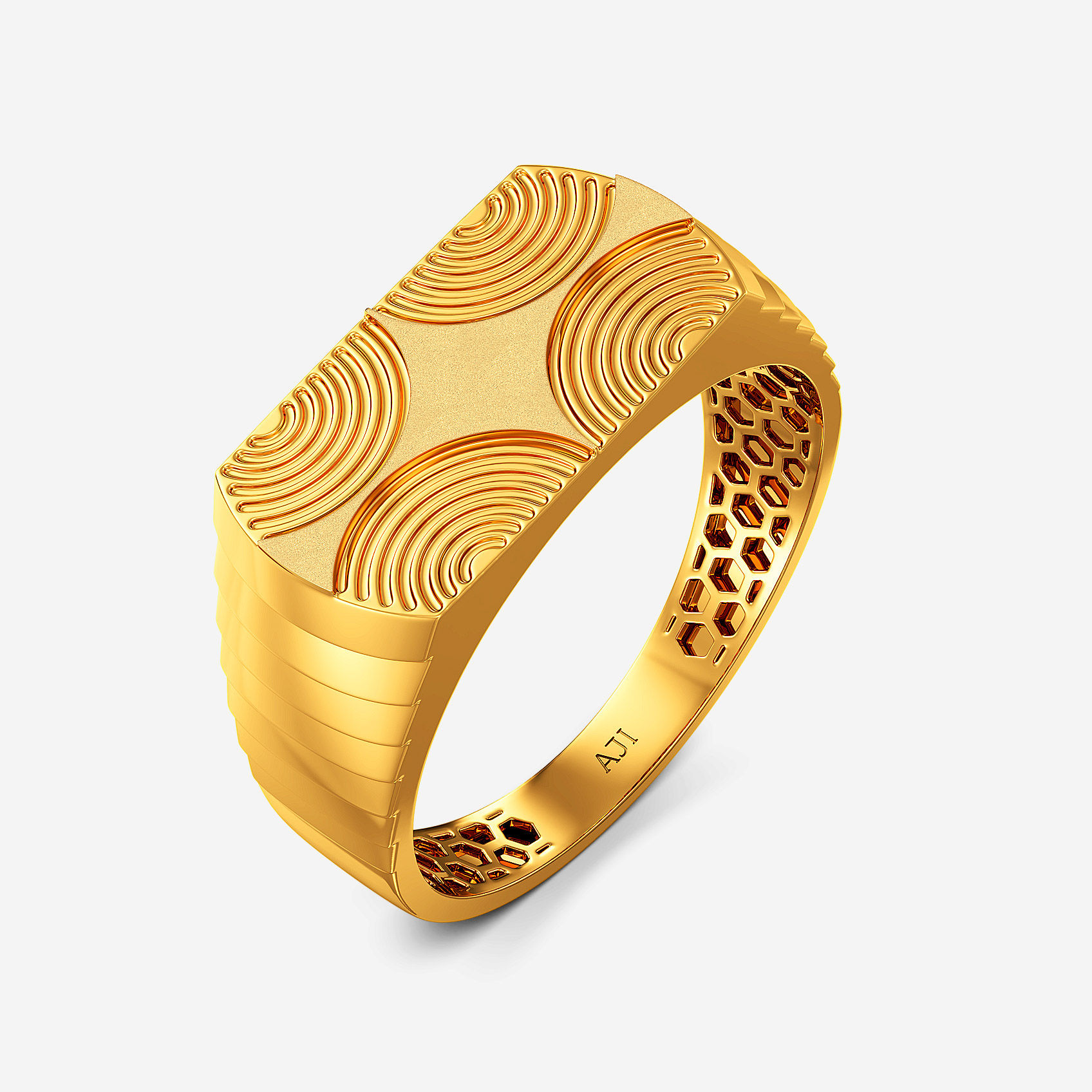 Ripple ArcGold Mens Ring