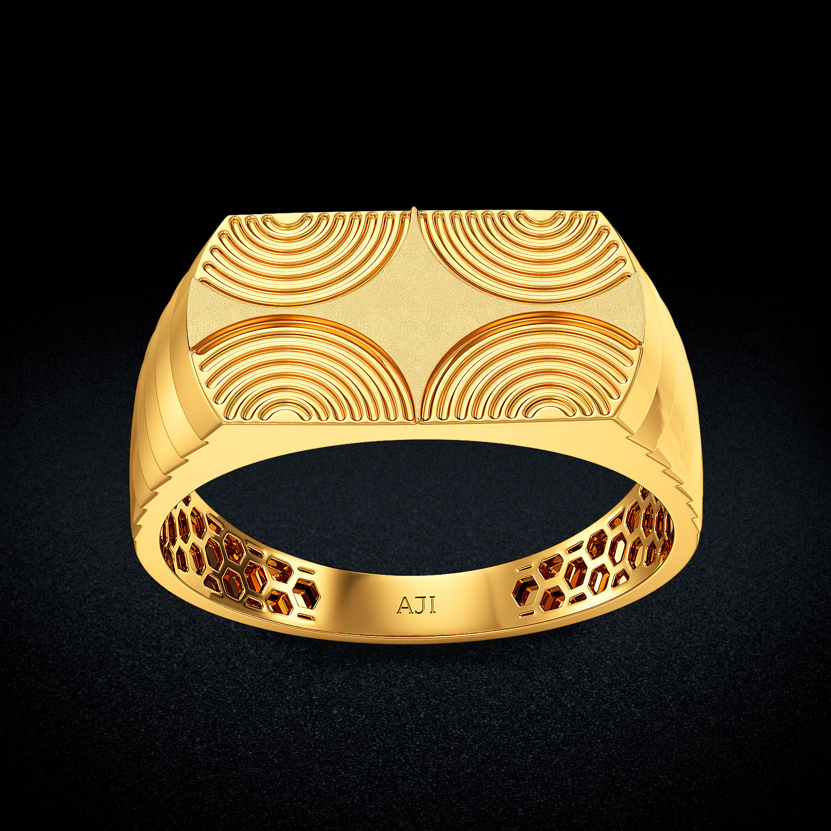 Ripple ArcGold Mens Ring image