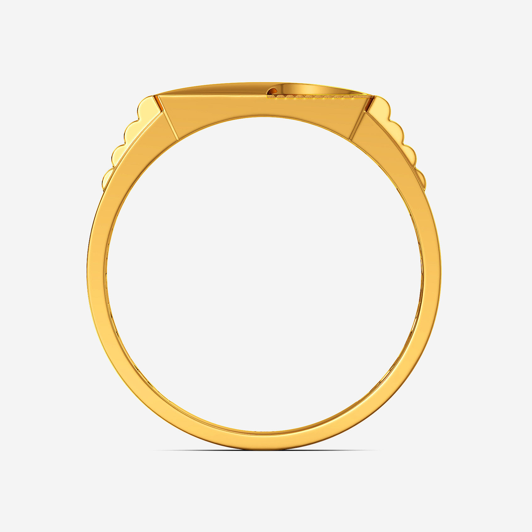 Semi Halo Gold Mens Ring alternate view 2