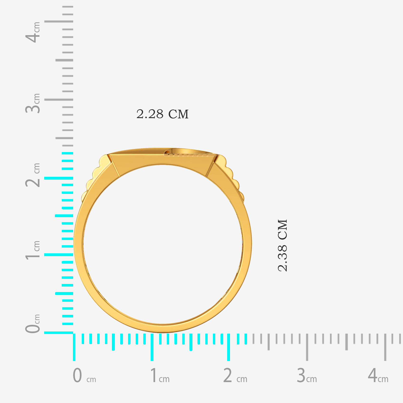 Semi Halo Gold Mens Ring alternate view 3