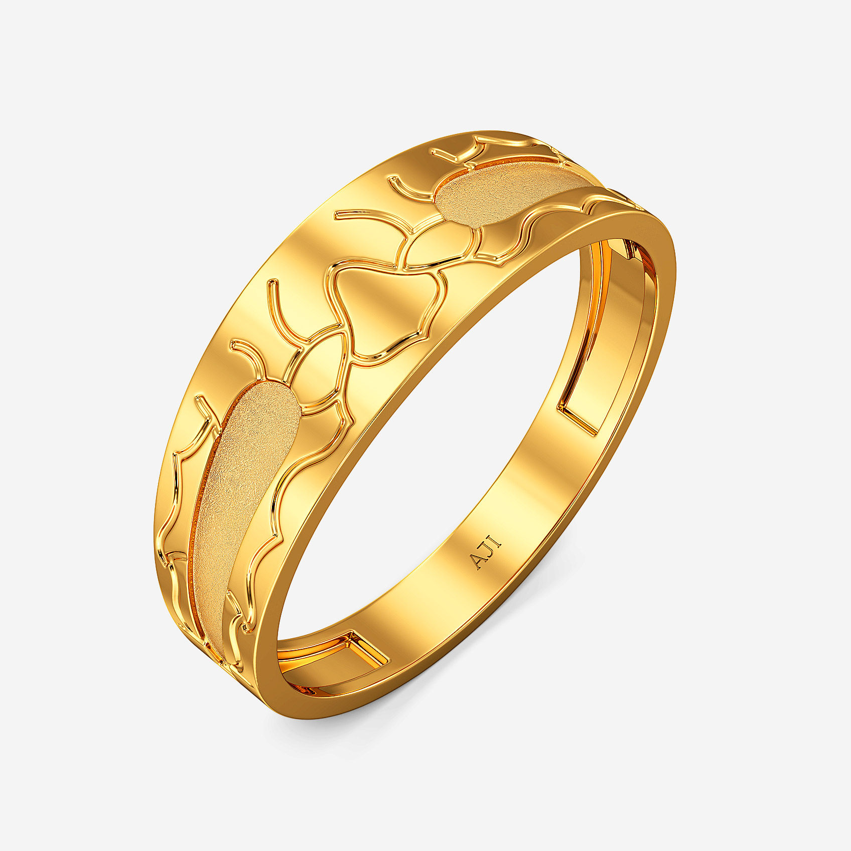 Raw Rift Gold Mens Ring