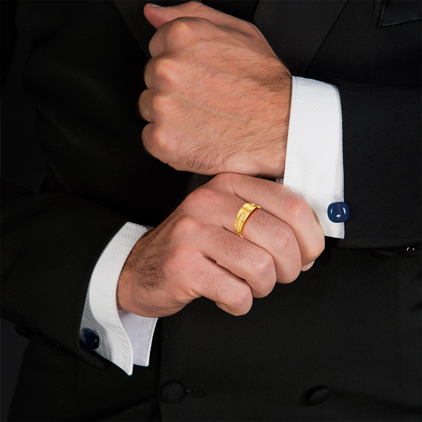 Raw Rift Gold Mens Ring image