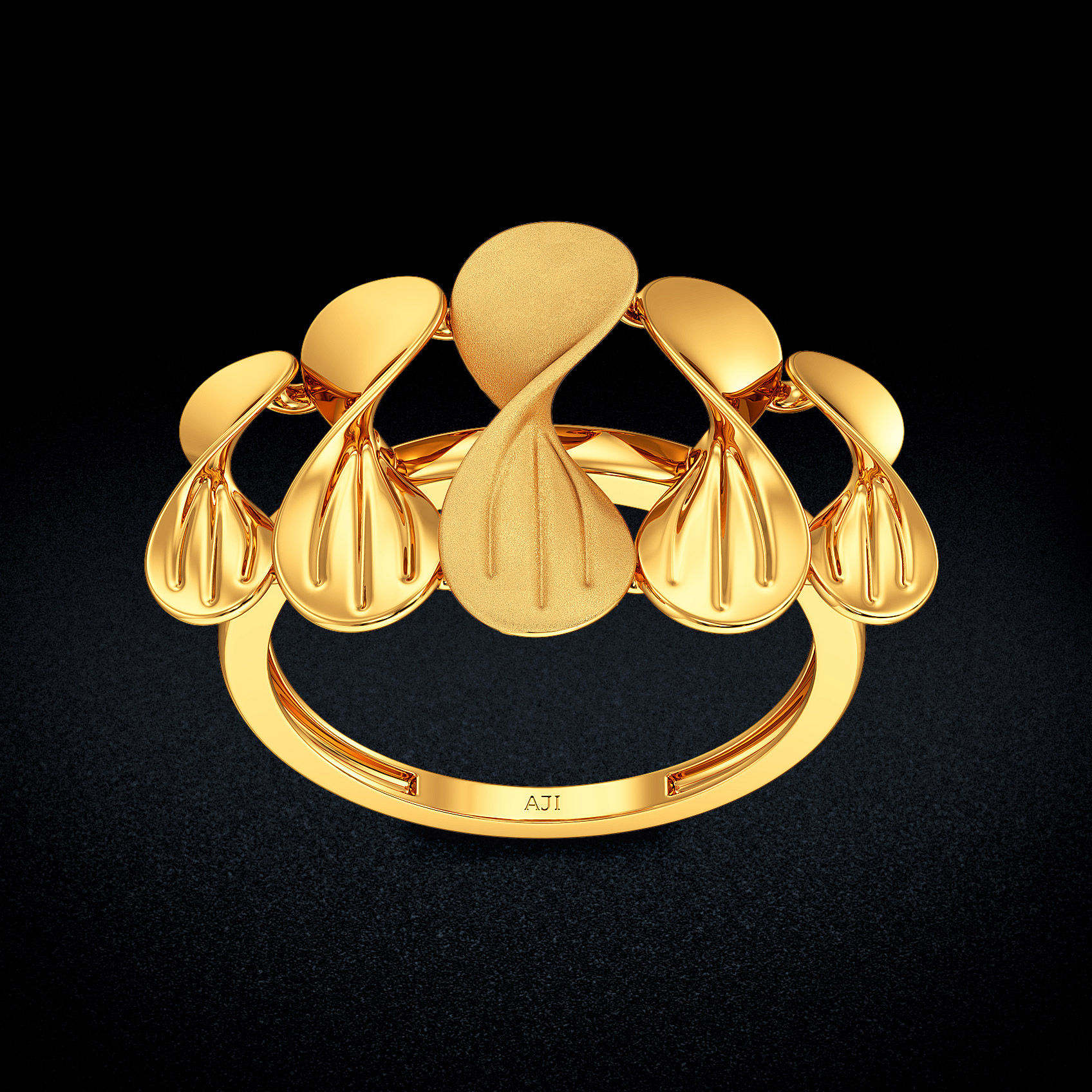 Petal Swirl Gold Ring image