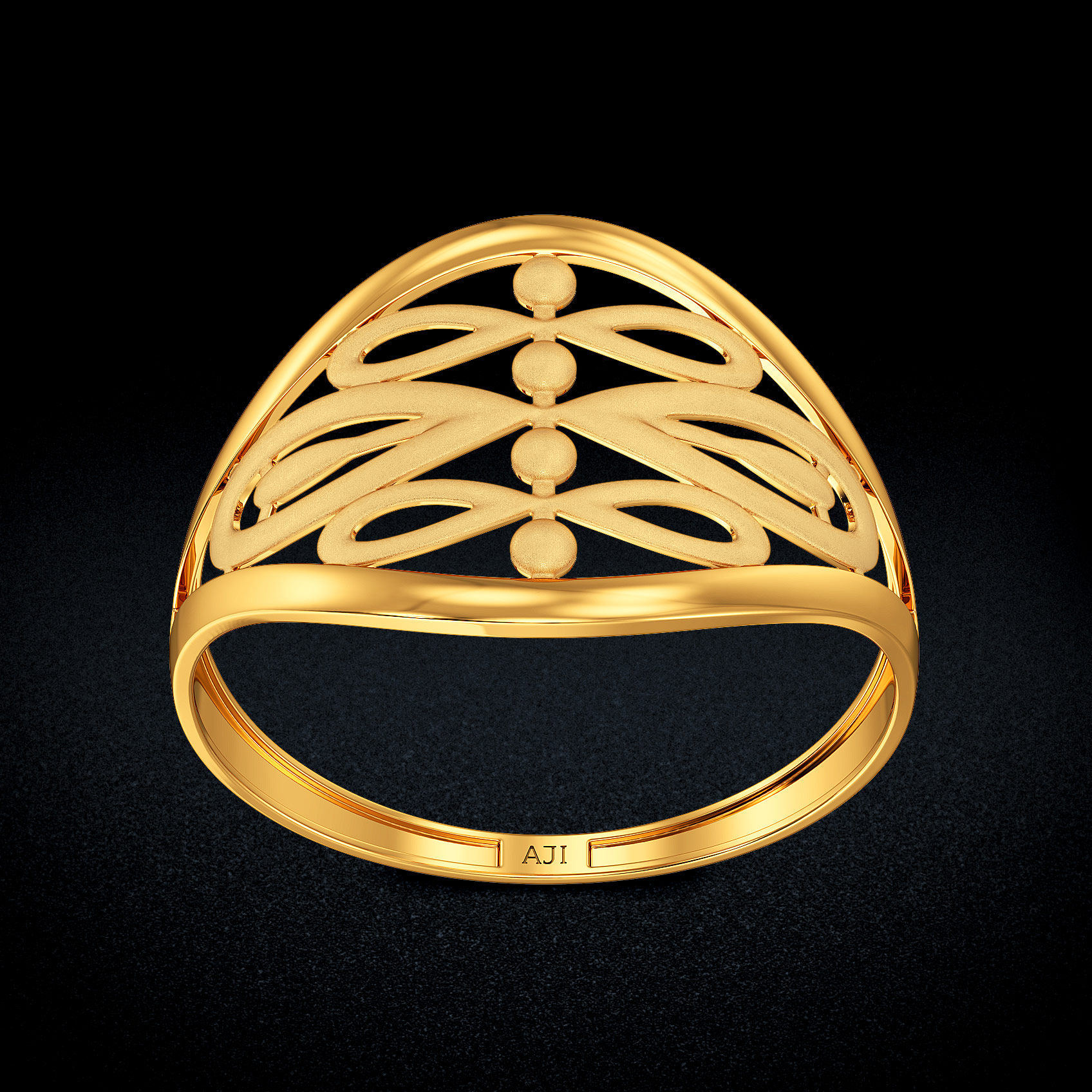 Dewline Charm Gold Ring image