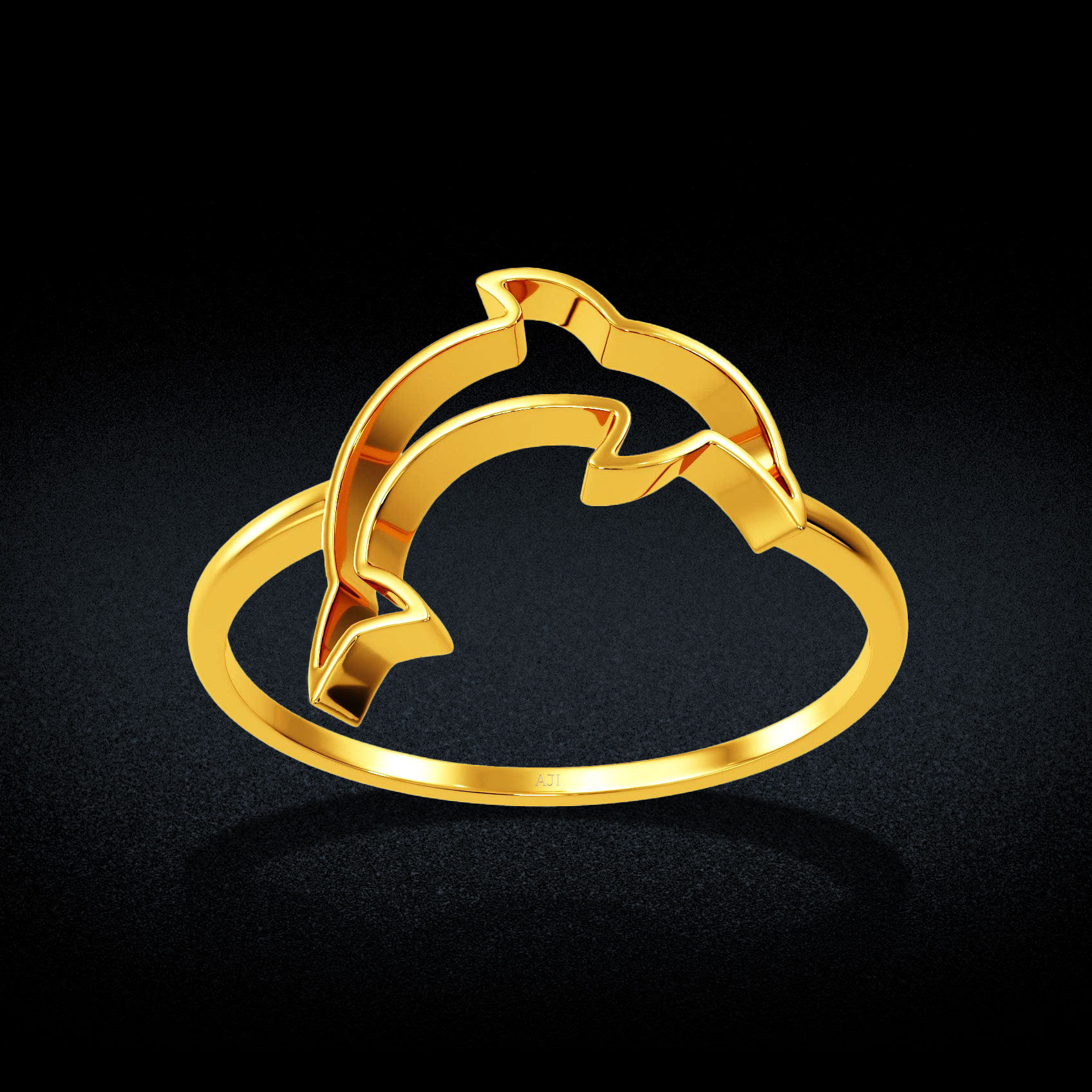 Marine Dolphin Gold Ring image