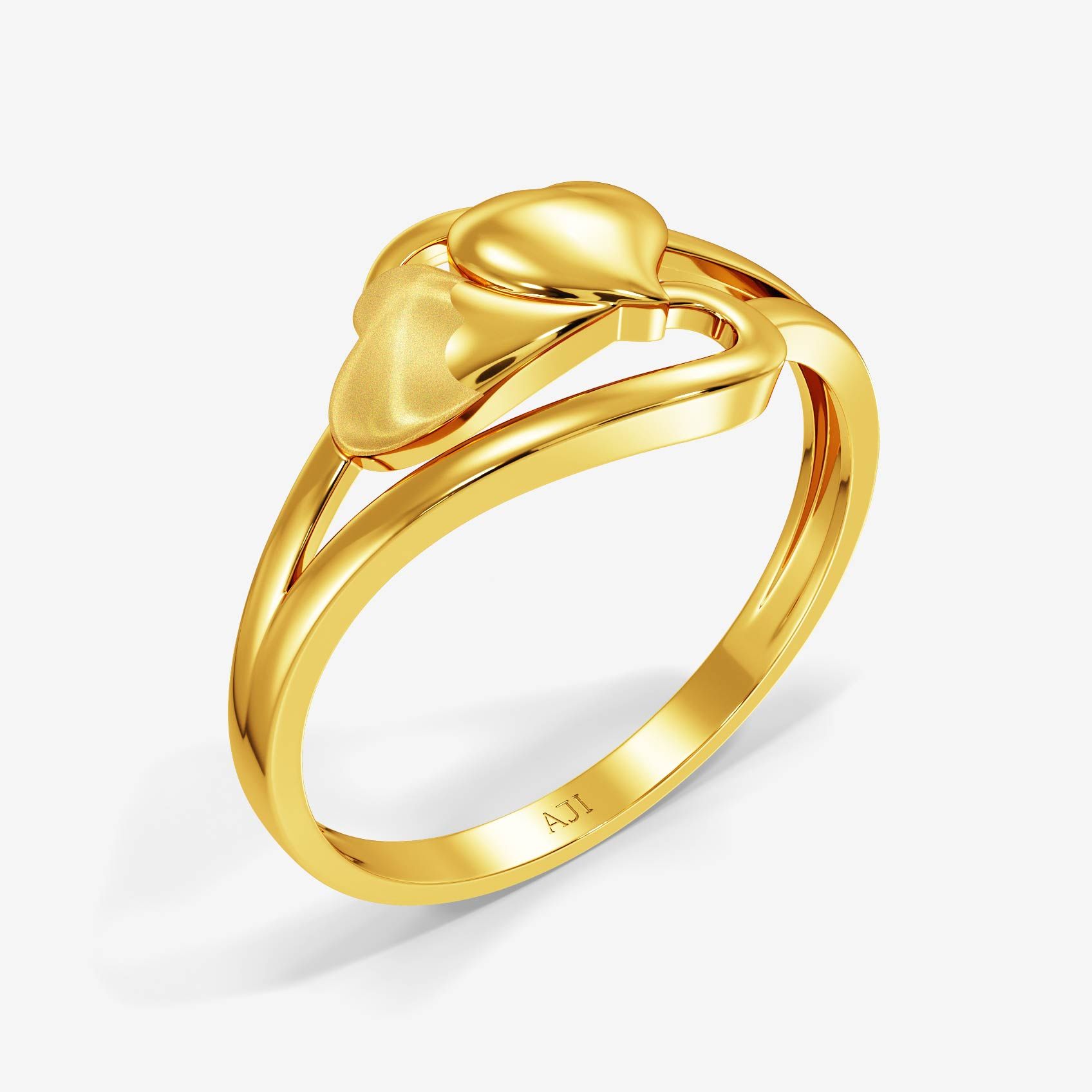 Twin Heart Gold Ring