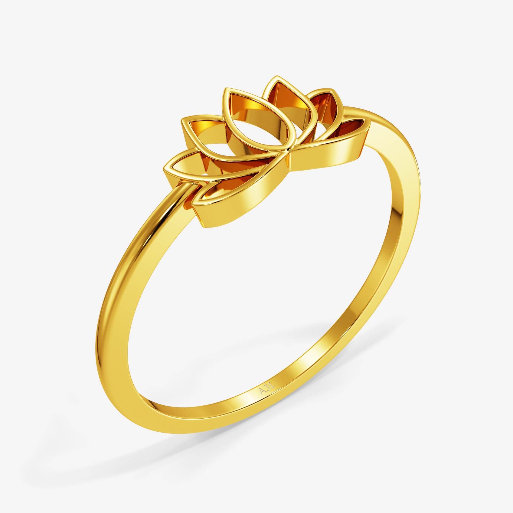 Elegant Lotus Gold Ring