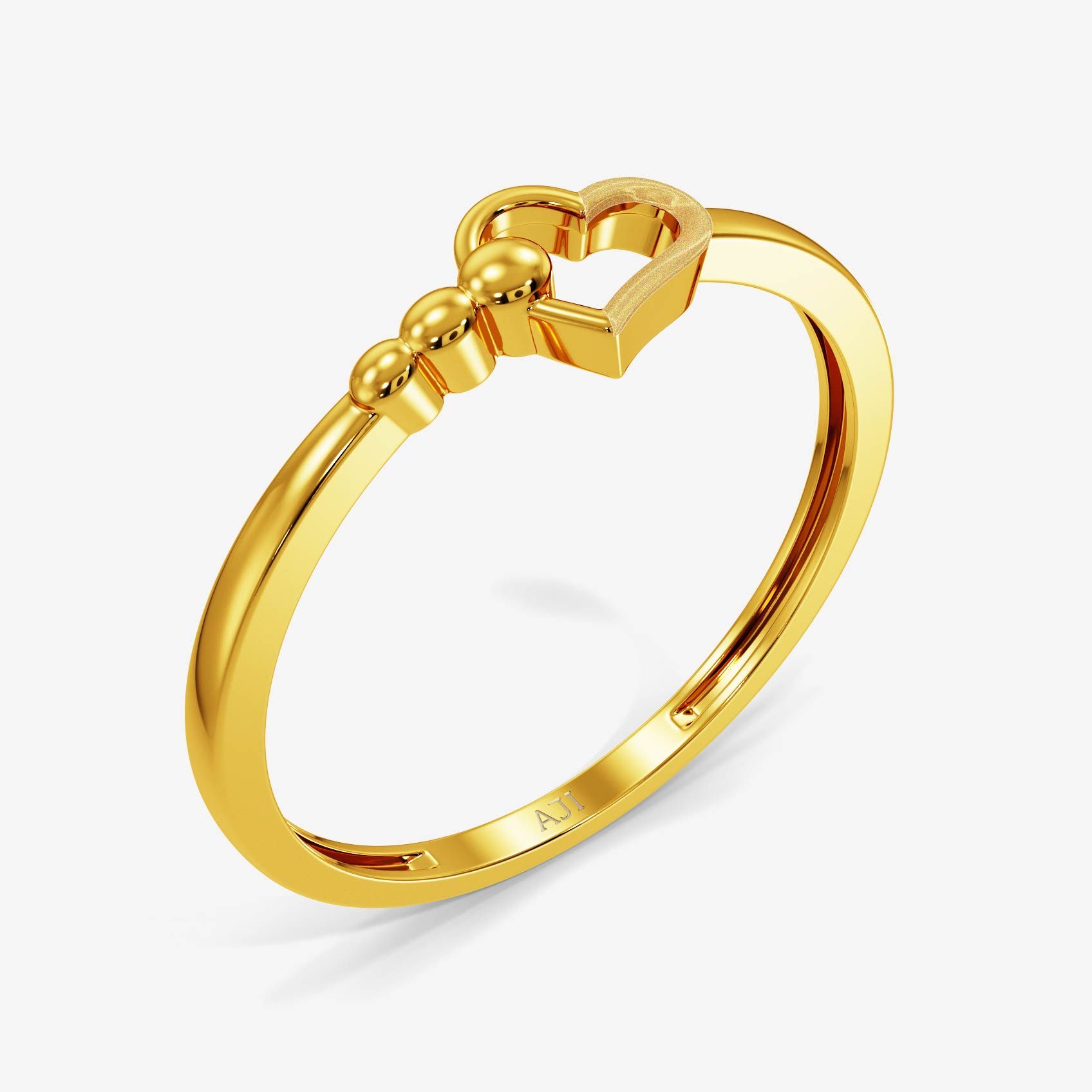 Heart Motif Gold Ring