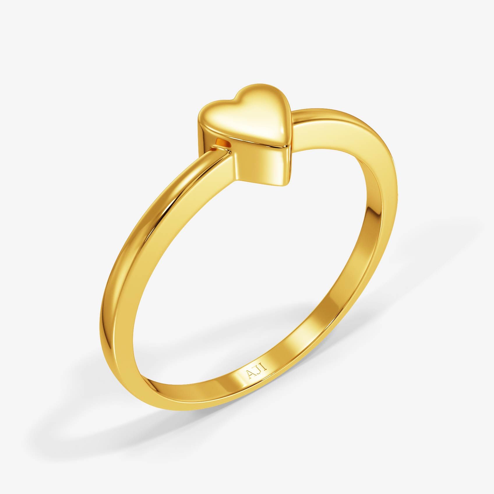 Minimal Heart Gold Ring