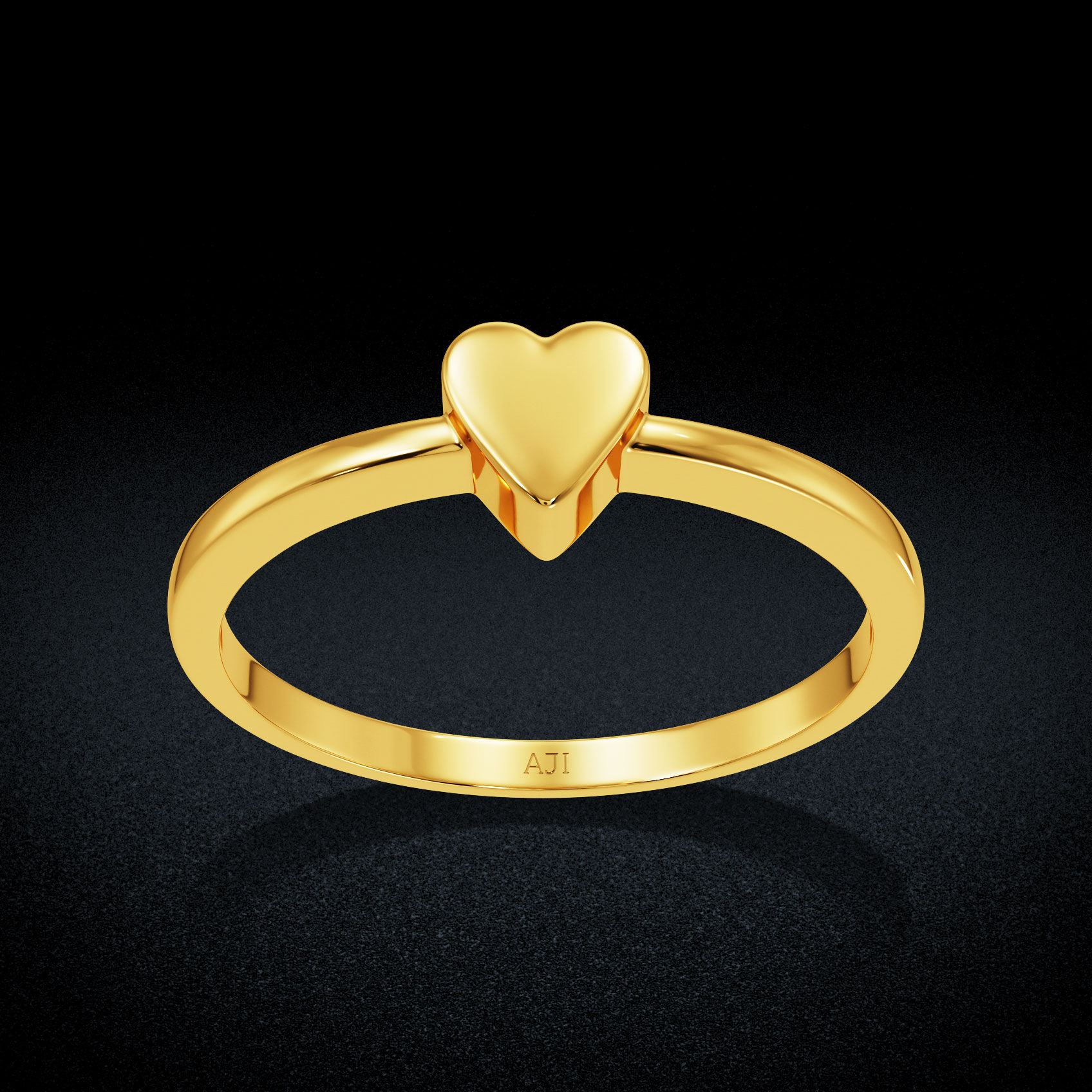 Minimal Heart Gold Ring image