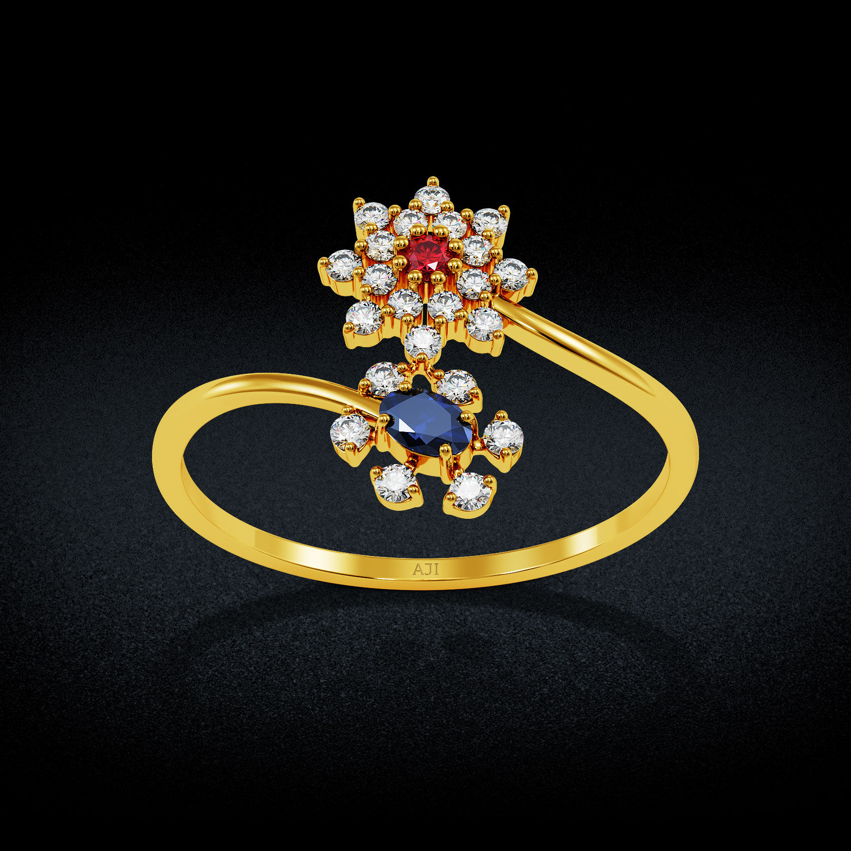 Pastel Trio Gold Ring image