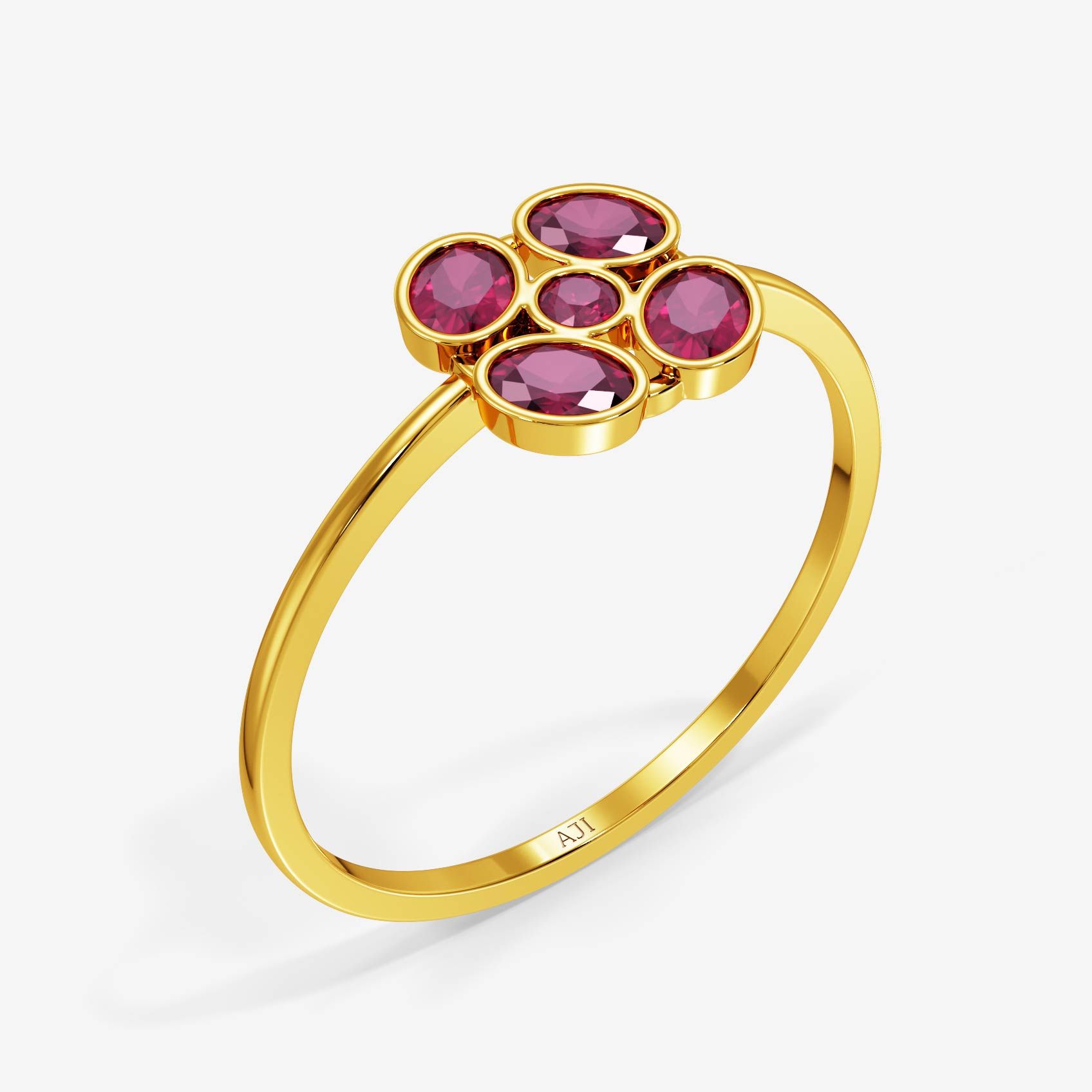Classic Pink Oval Gold Ring