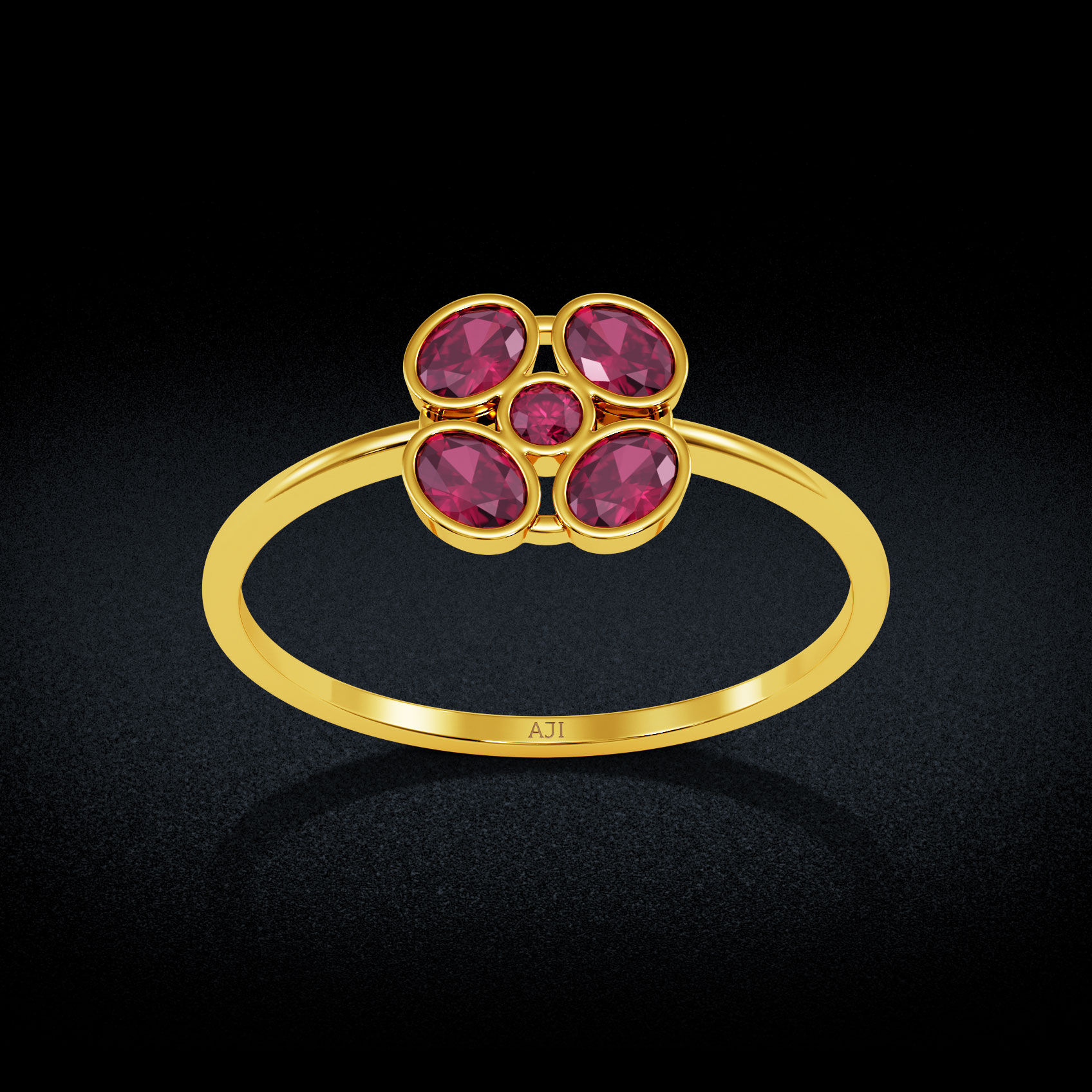 Classic Pink Oval Gold Ring image
