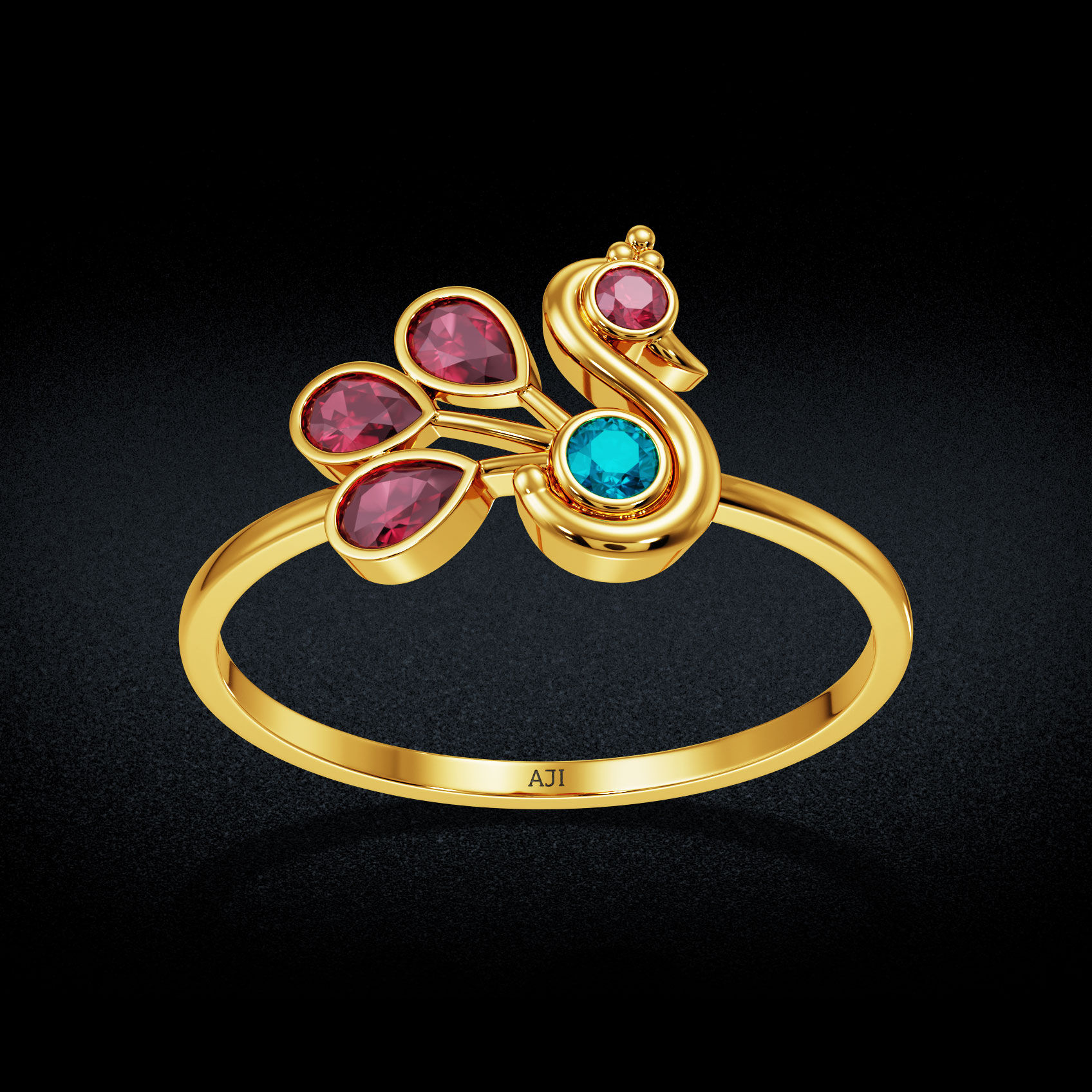 Pastel Peacock Gold Ring image