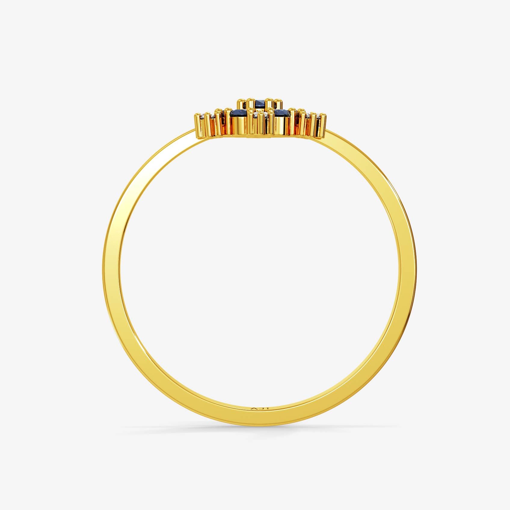 Classic Blue Floral Gold Ring alternate view 2
