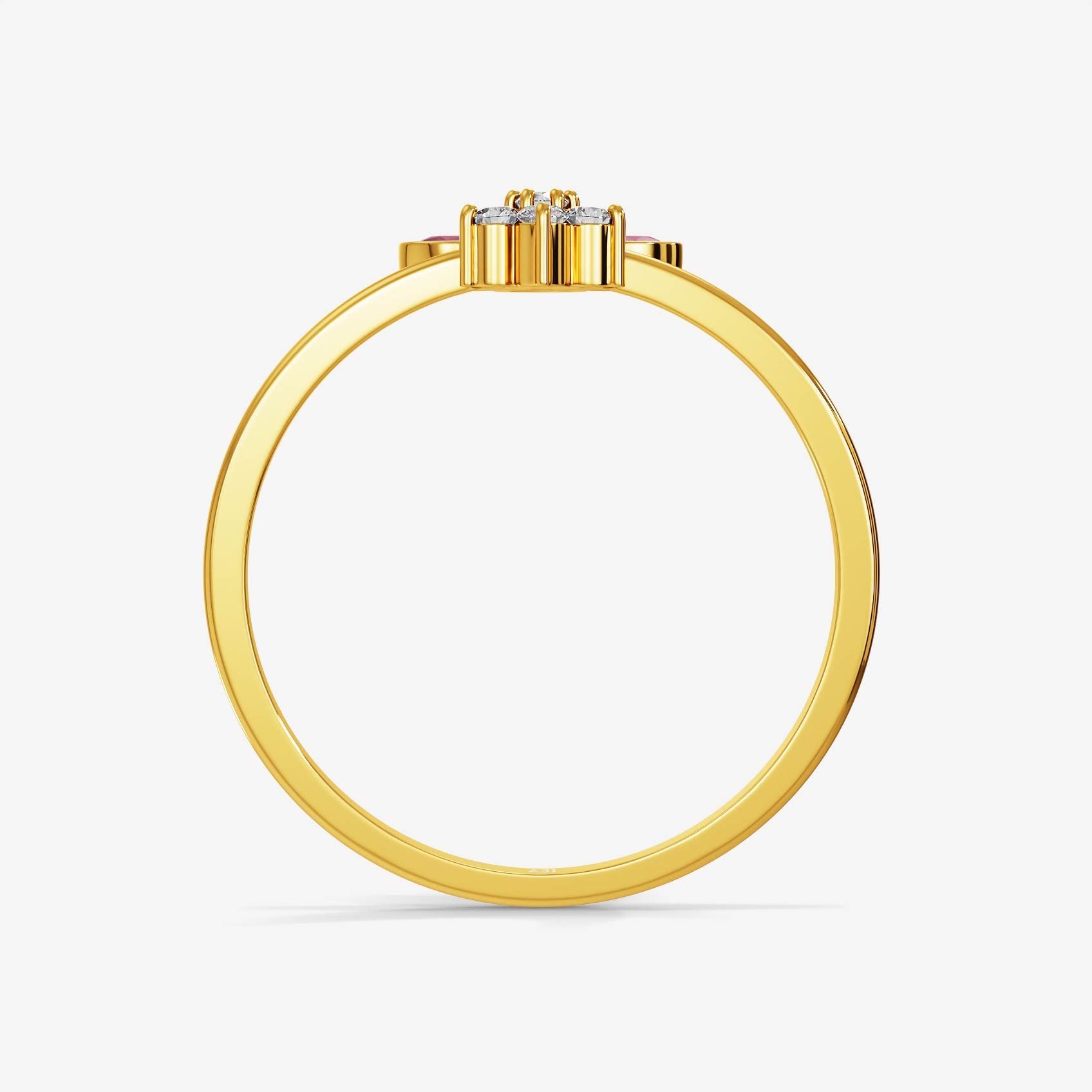 Pink Floral Gold Ring alternate view 2