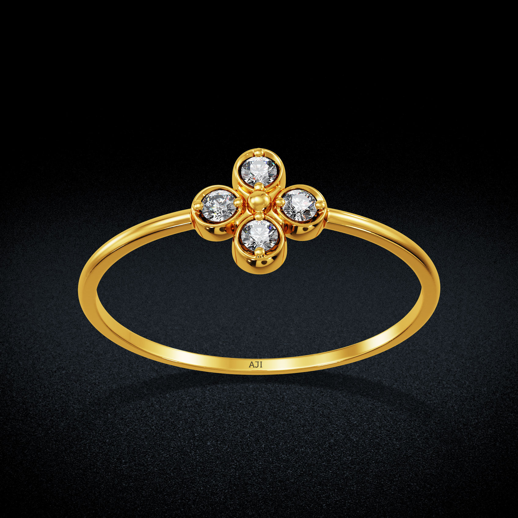 Bloom Crystal Gold Ring image