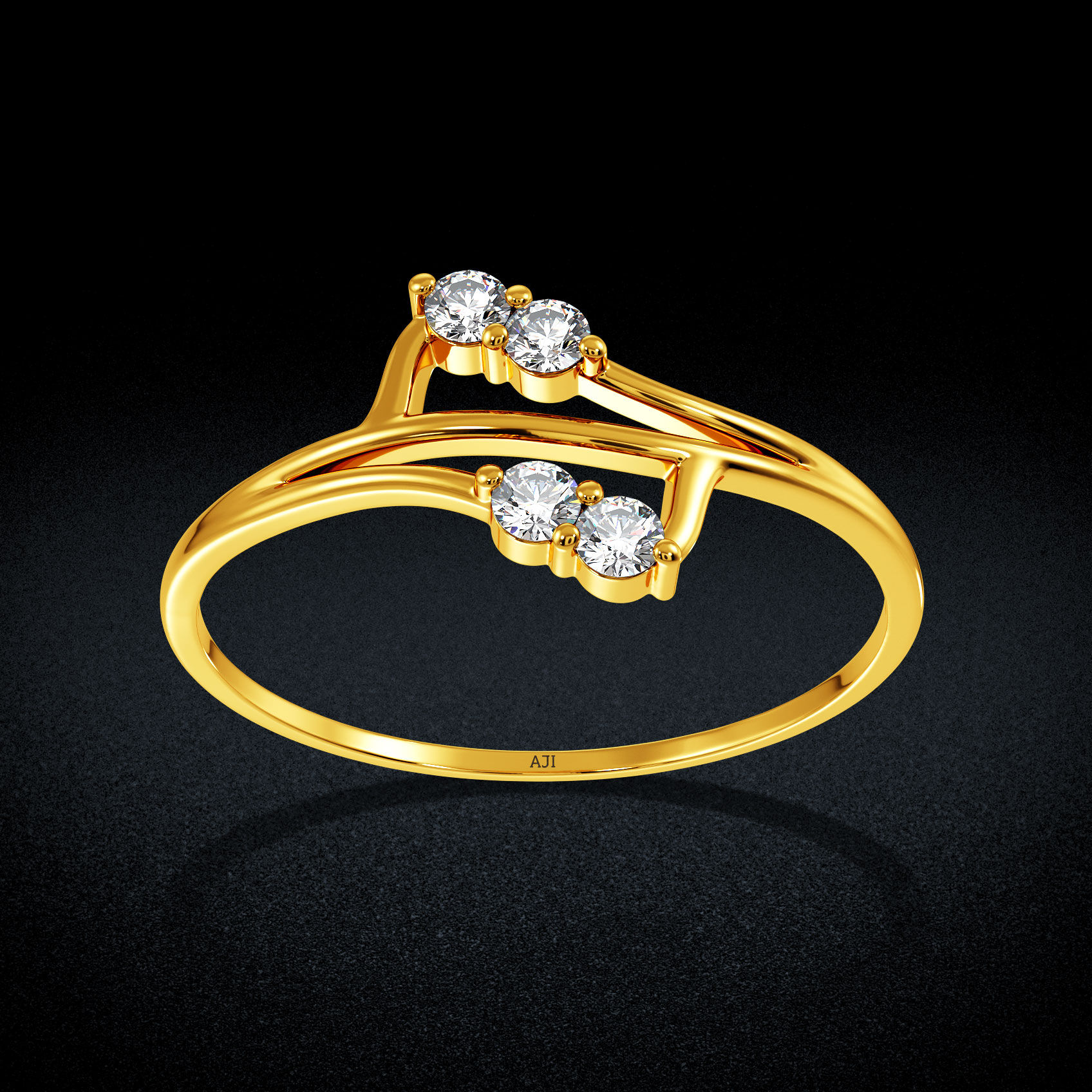 Crystal Elegance Gold Ring image