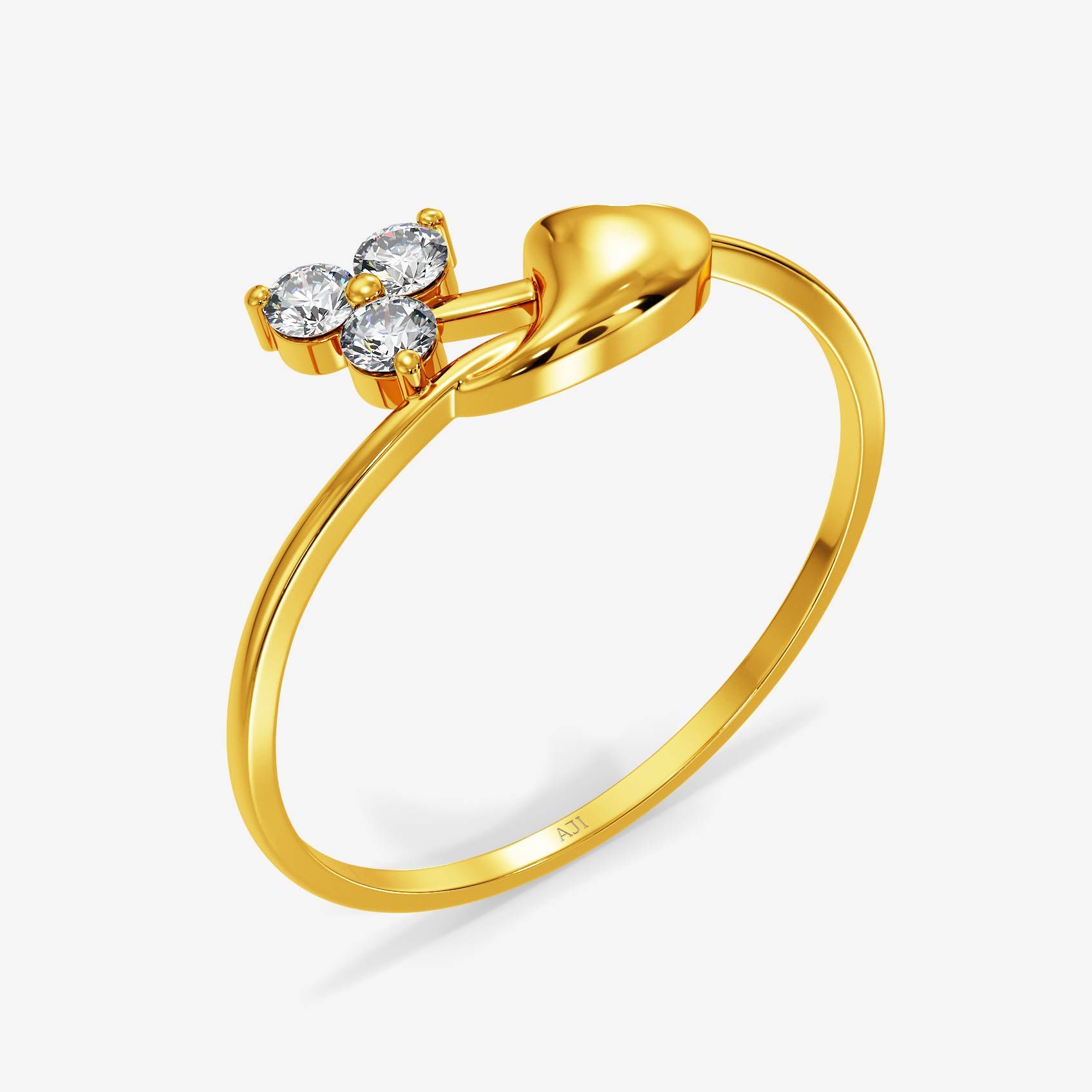 Heart Glide Gold Ring