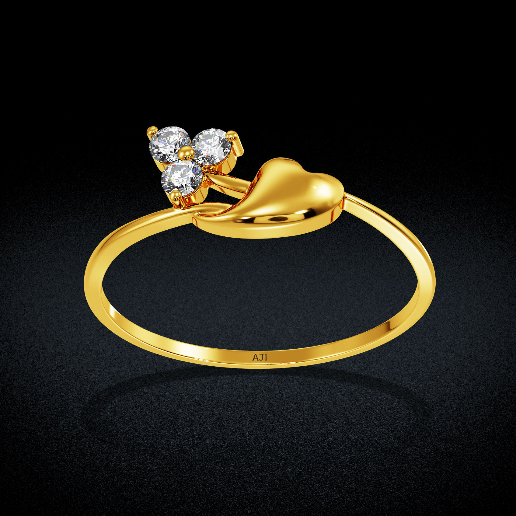 Heart Glide Gold Ring image