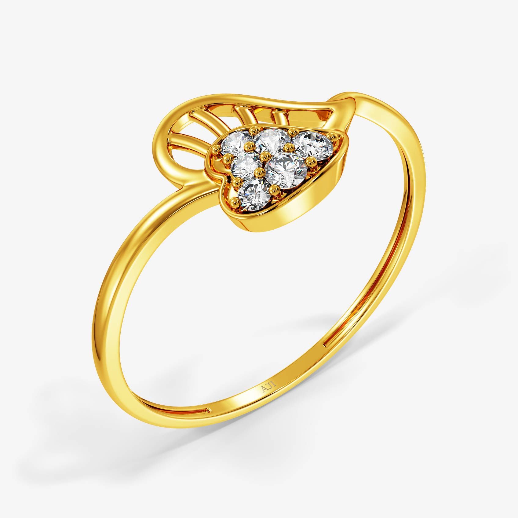 Heart Swirl Gold Ring