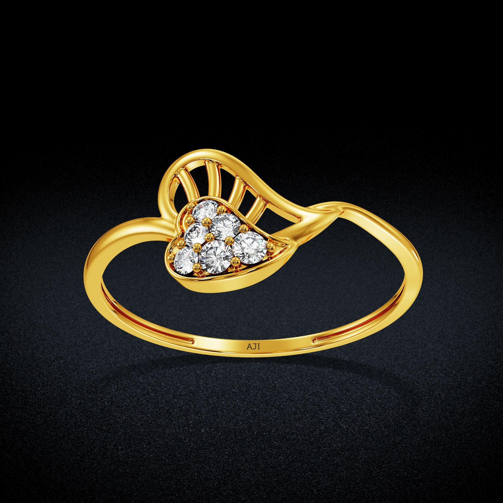 Heart Swirl Gold Ring image
