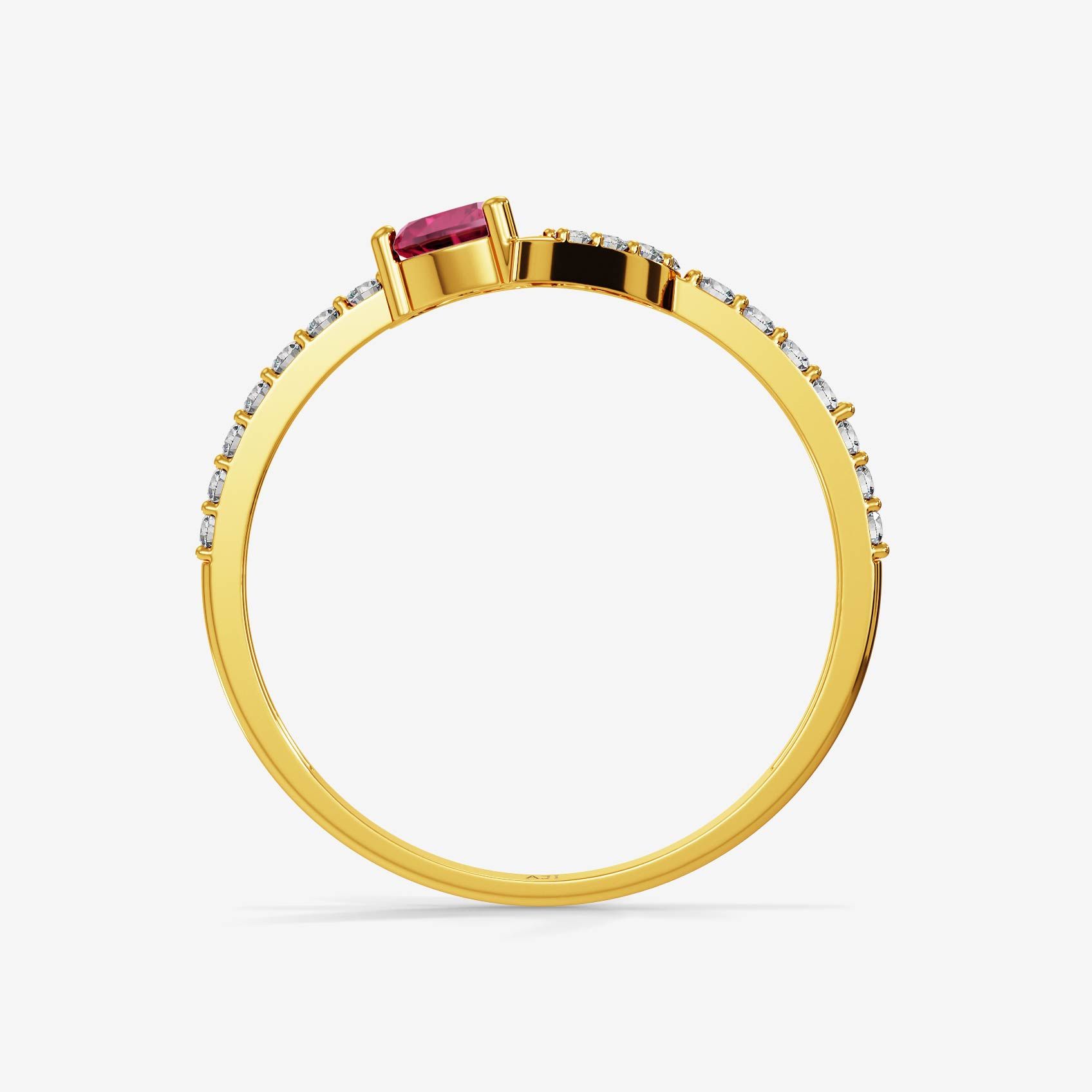 Heart Twin Spark Gold Ring alternate view 2
