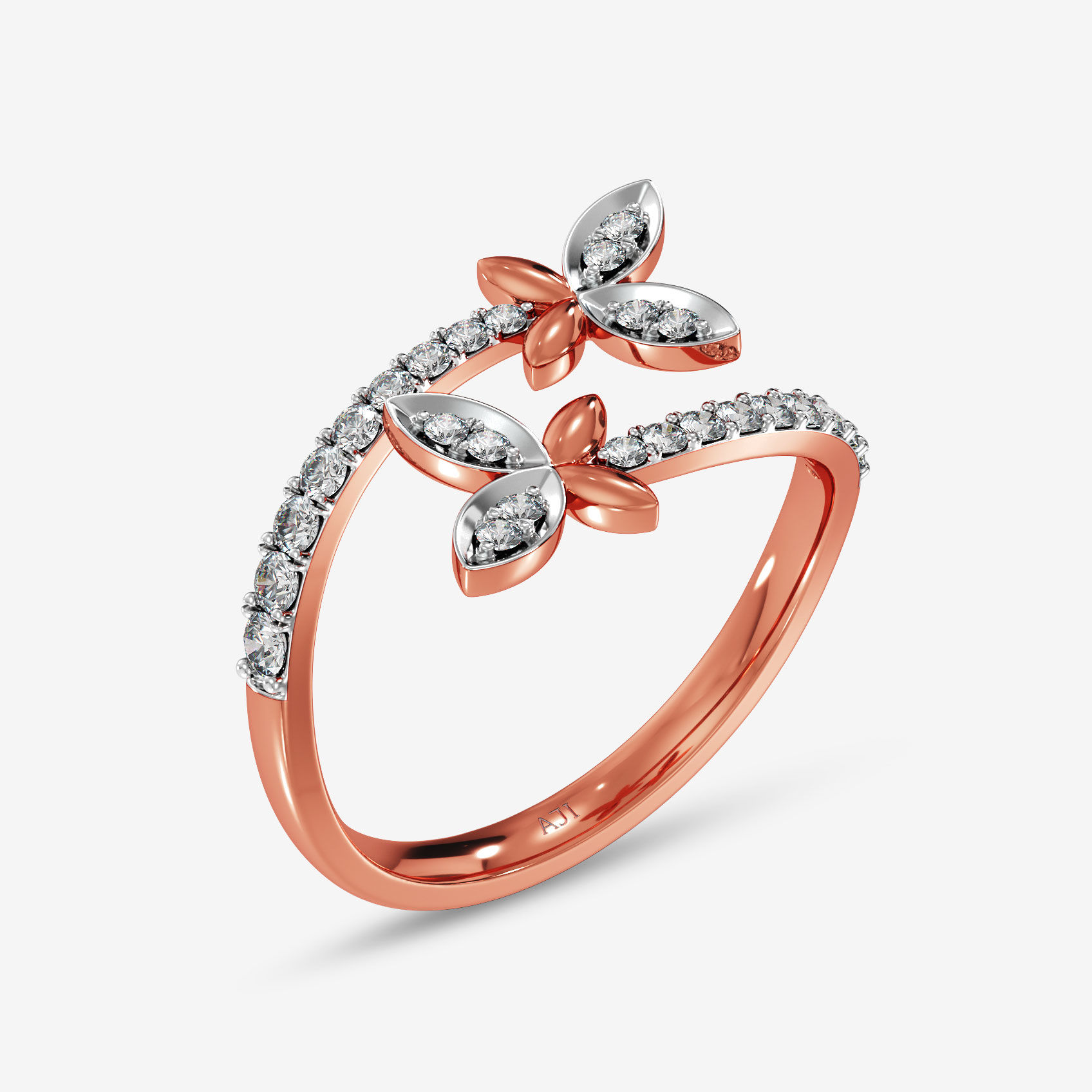 Graceful Butterfly Diamond Ring
