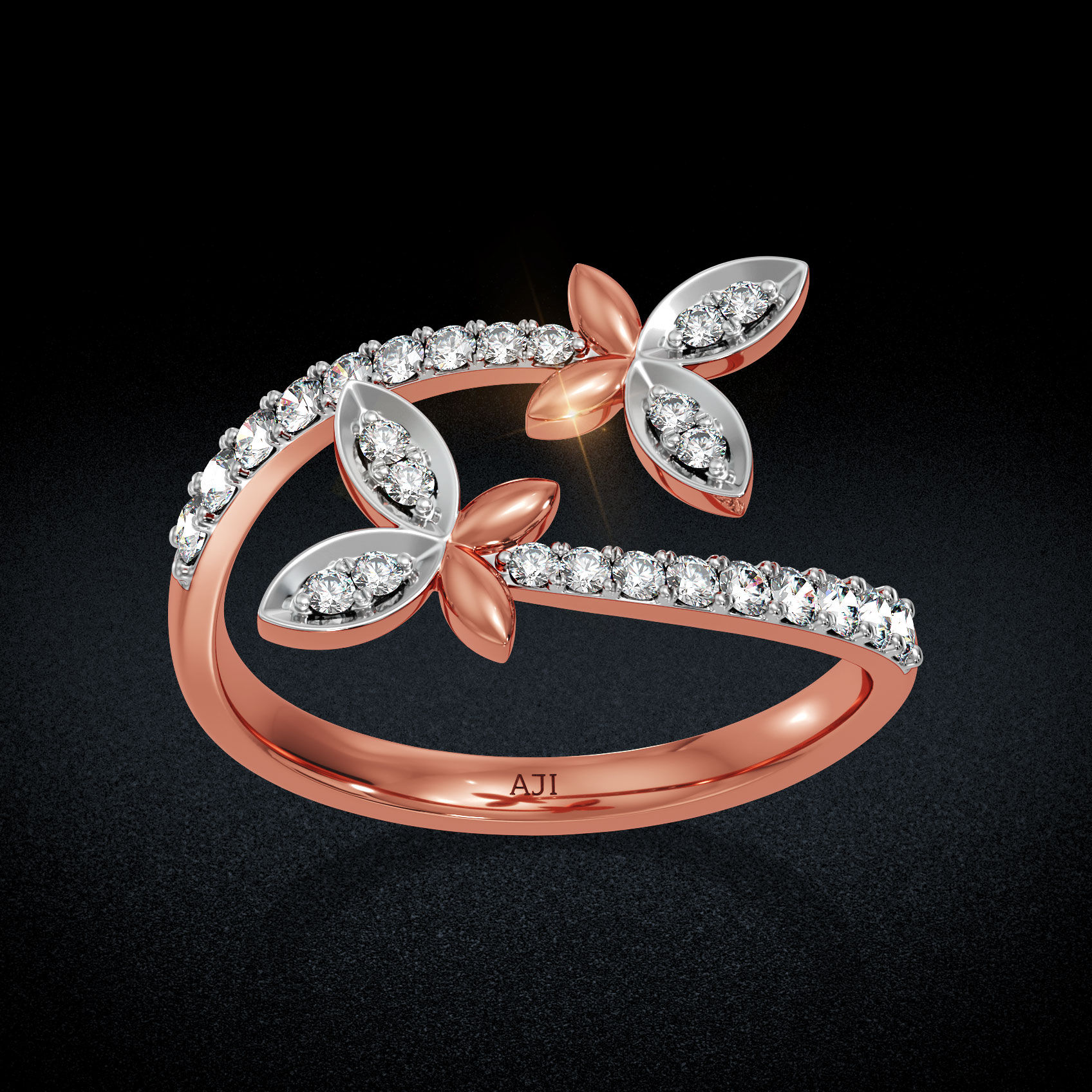 Graceful Butterfly Diamond Ring image