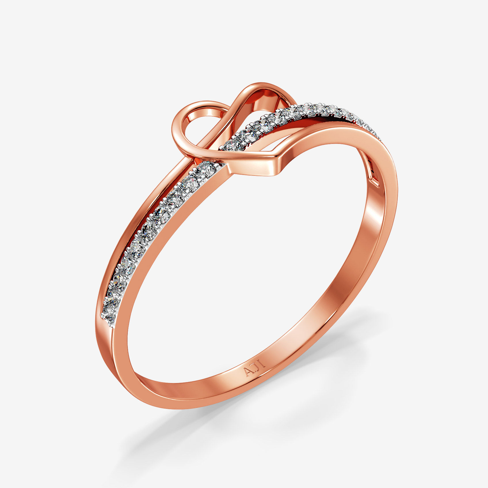 Heart Trail Diamond Ring