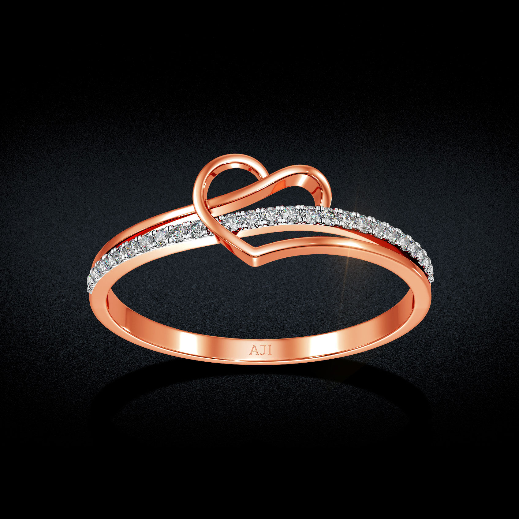 Heart Trail Diamond Ring image
