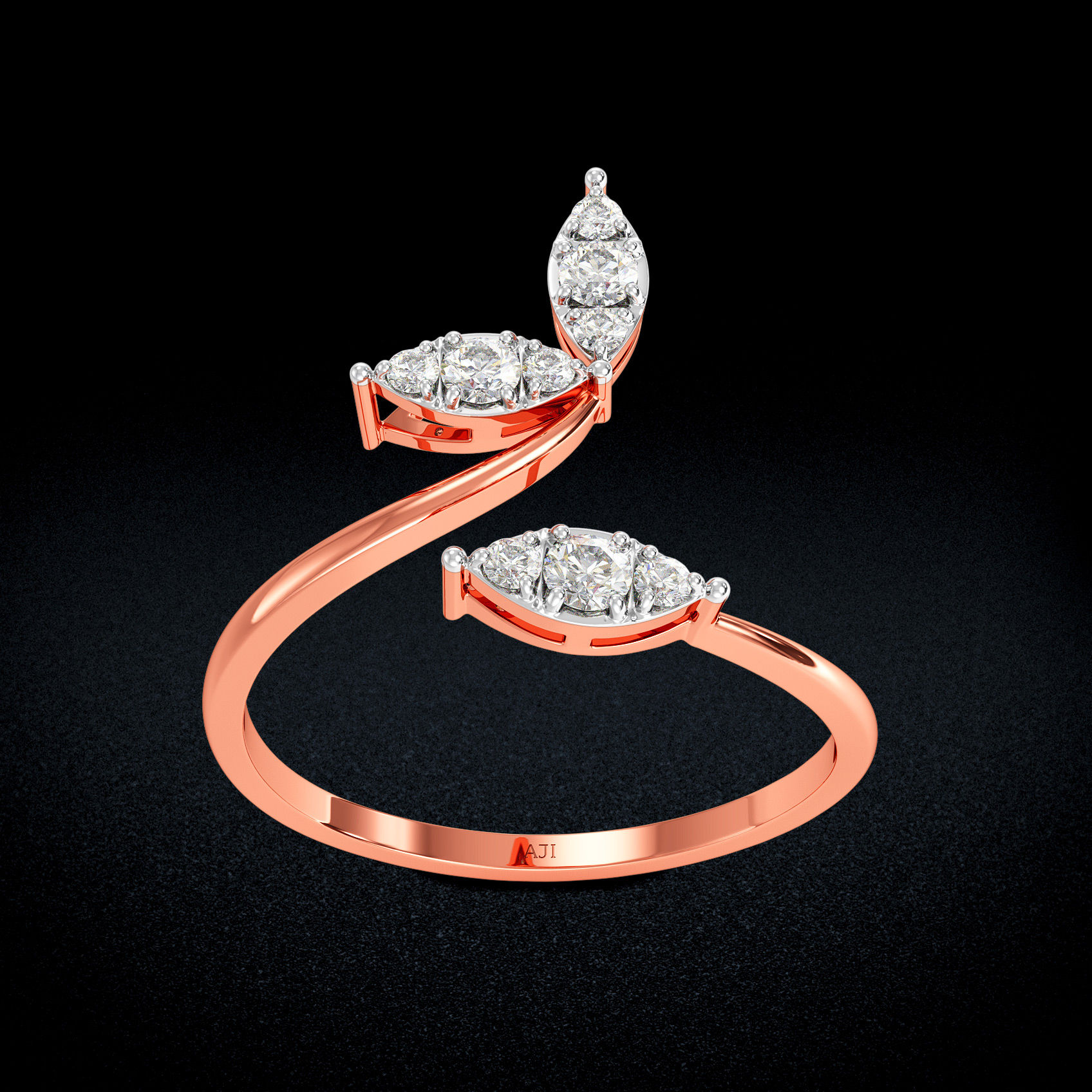 Leaf Line Glow Diamond Ring image