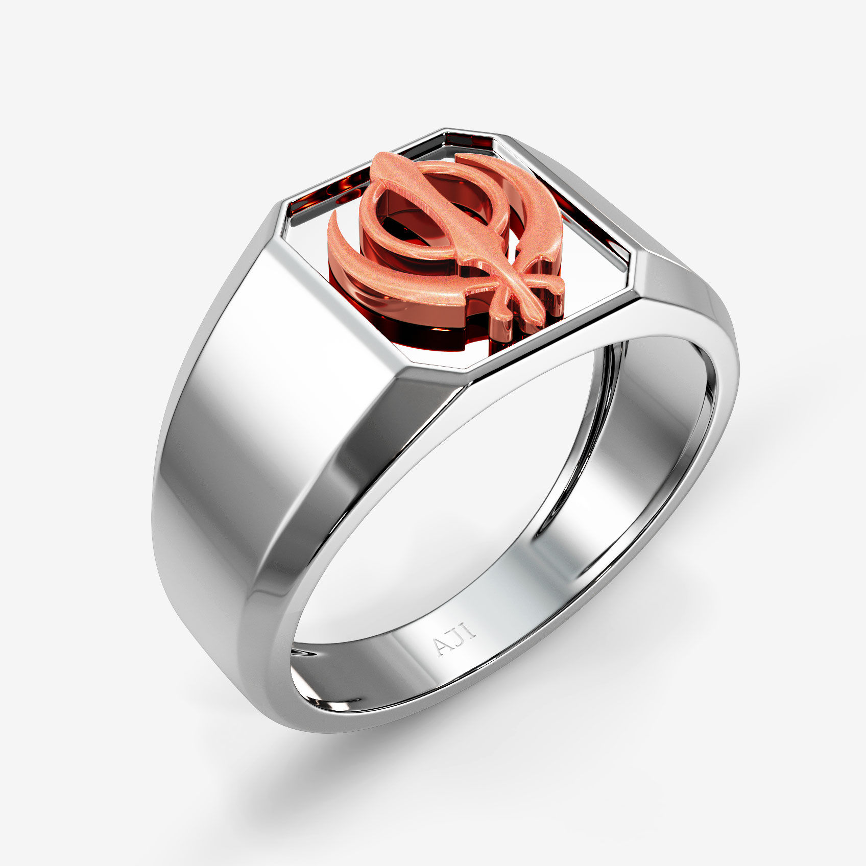 Sacred Khanda Platinum Ring