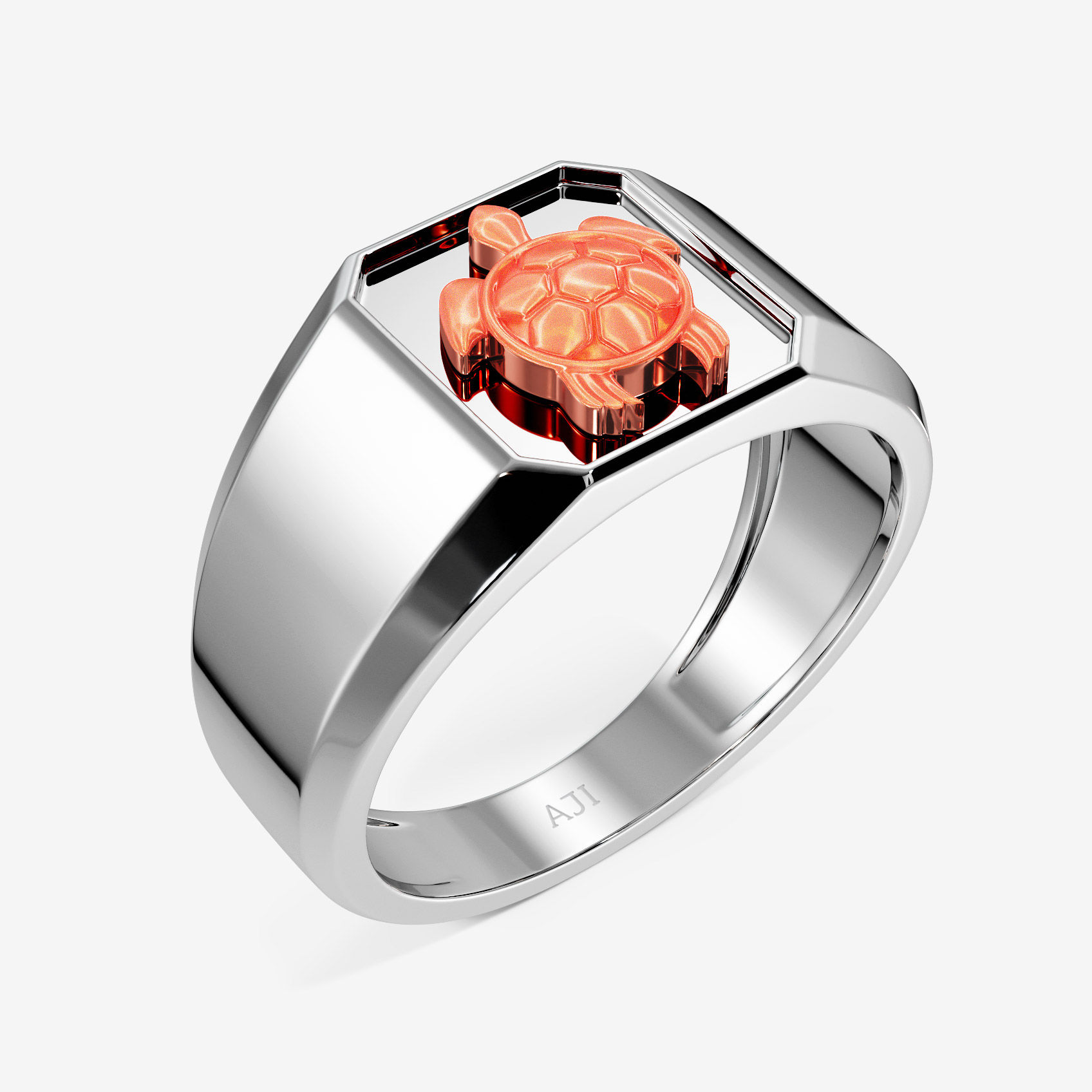 Earthy Tortoise Platinum Ring