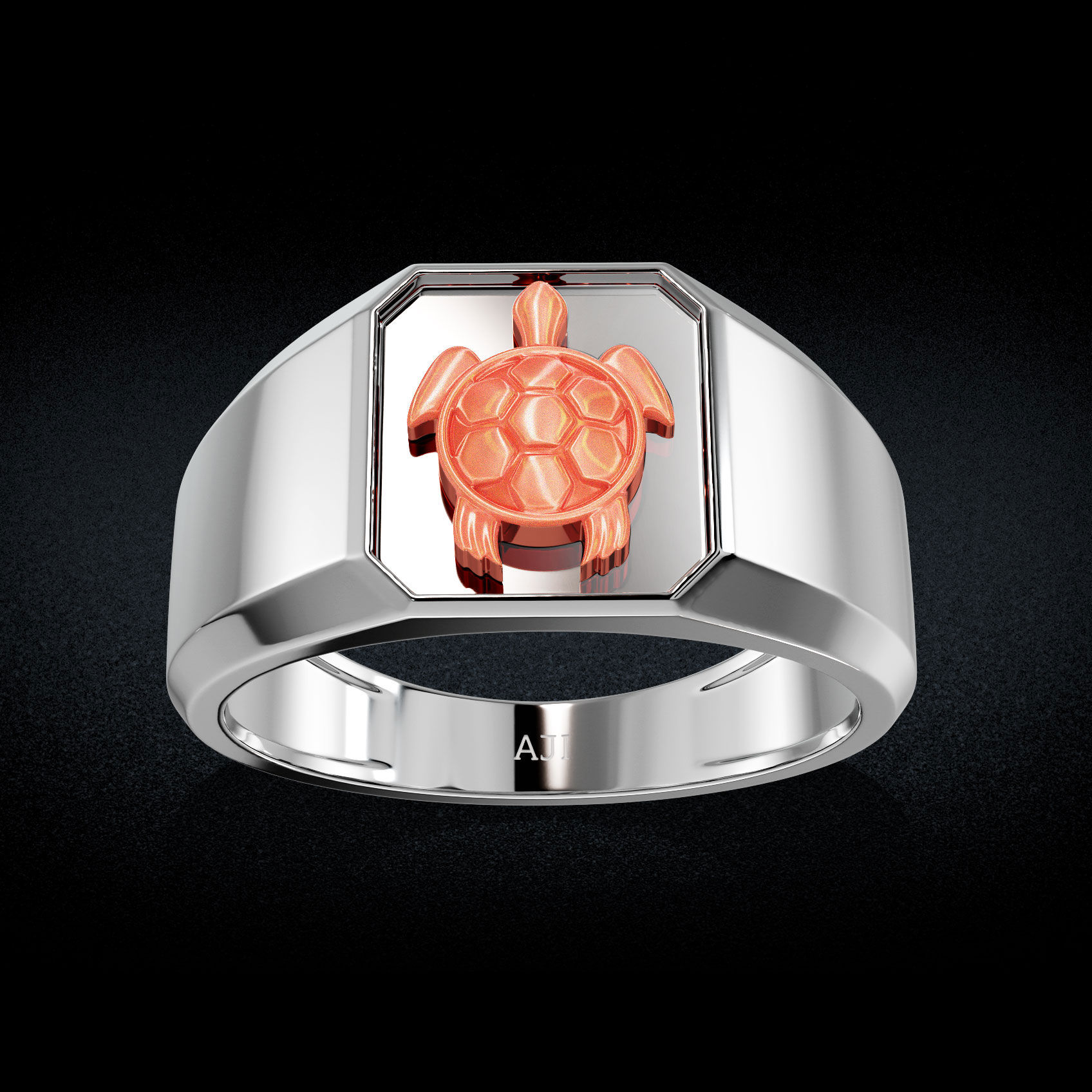 Earthy Tortoise Platinum Ring image
