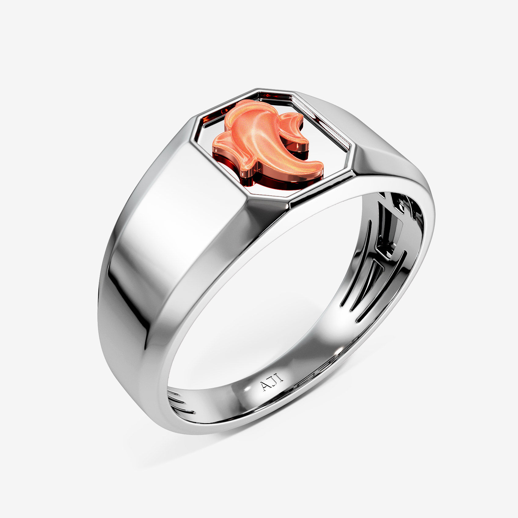 Lord Ganesh Platinum Ring