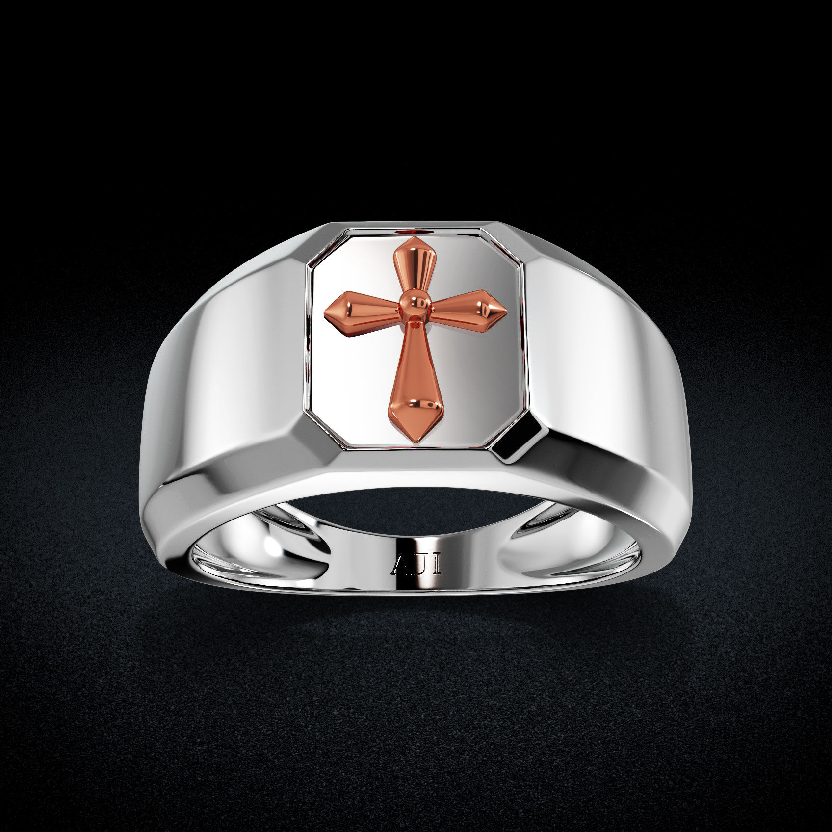 Faithful Cross Platinum Ring image