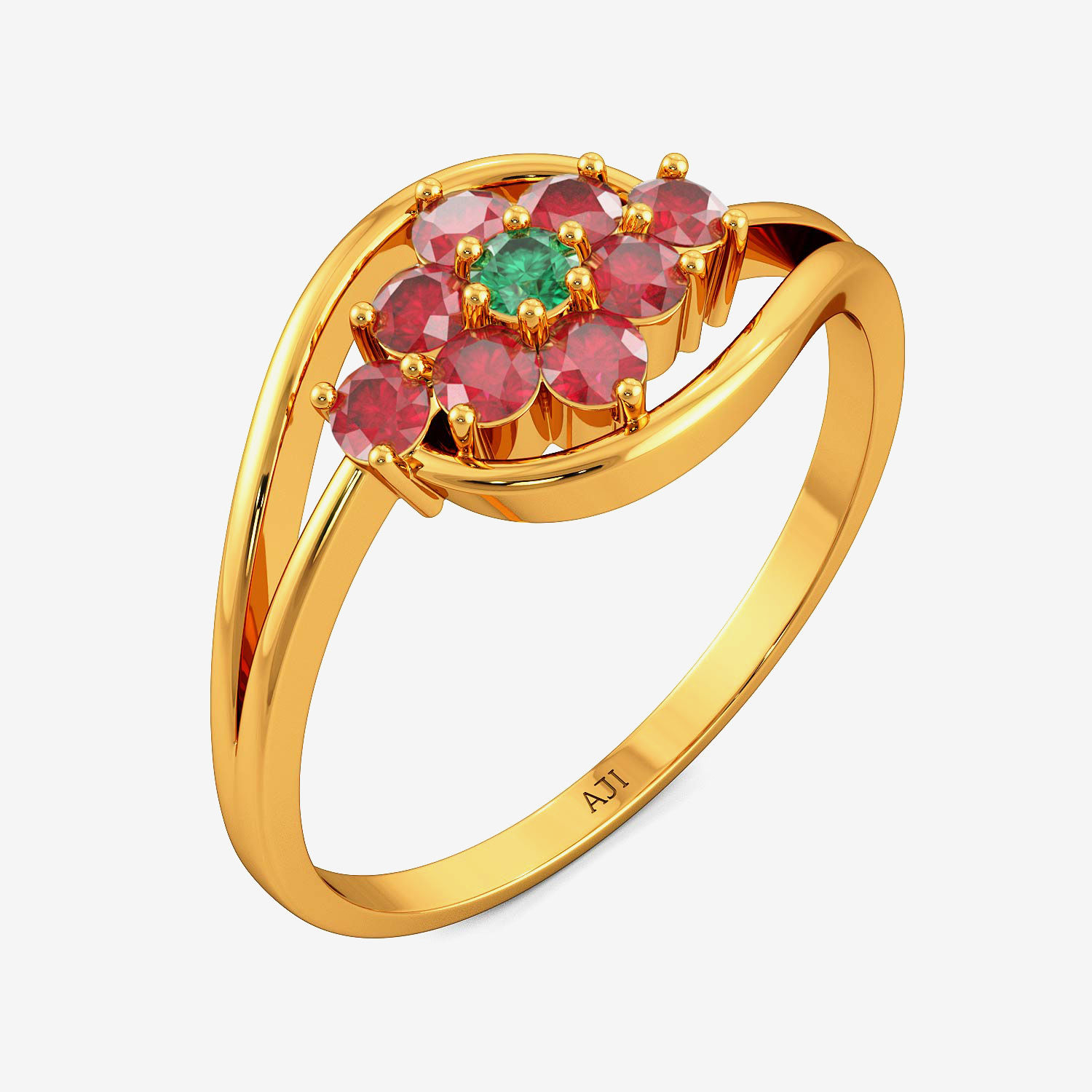 Romantic Floral Gemstone Ring