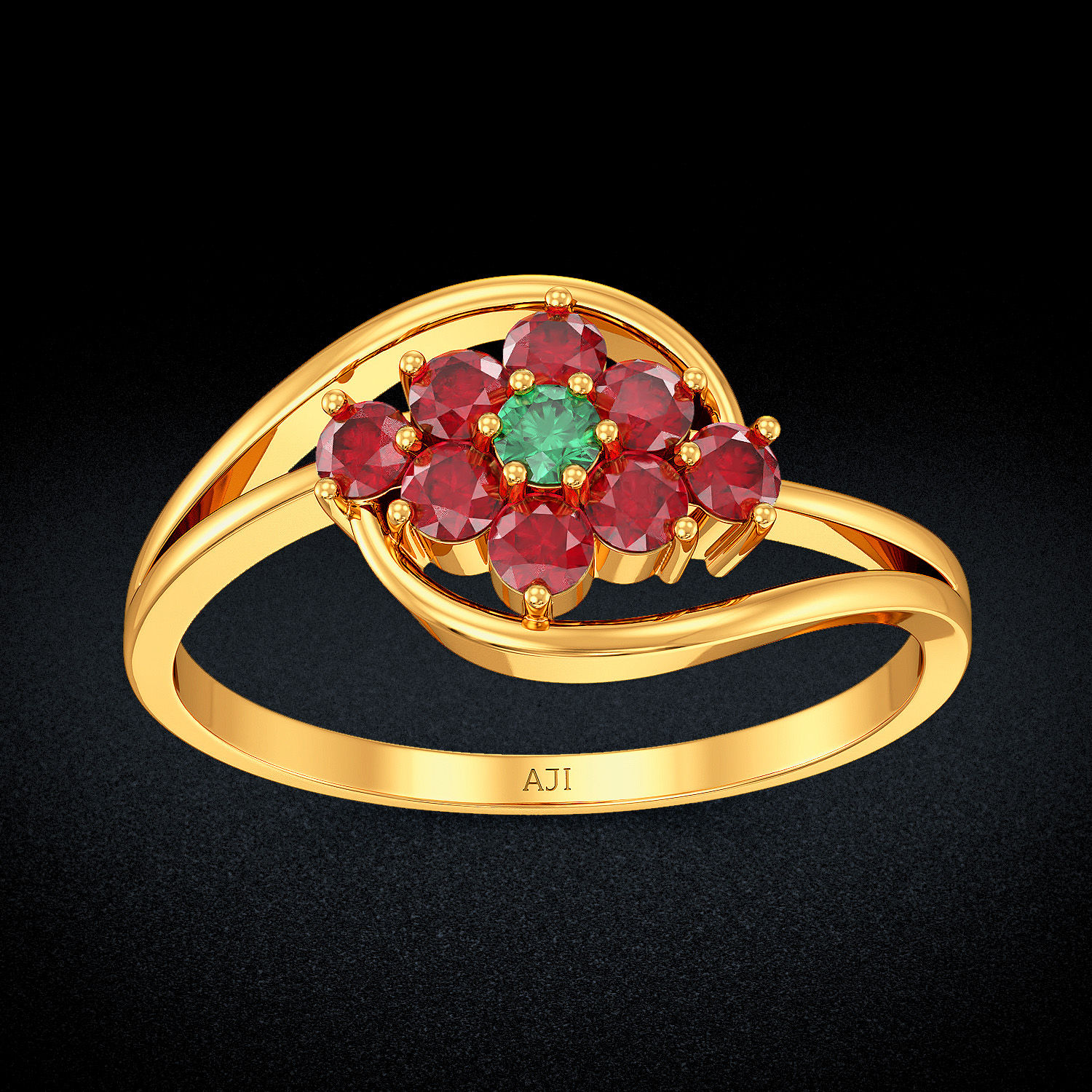 Romantic Floral Gemstone Ring image